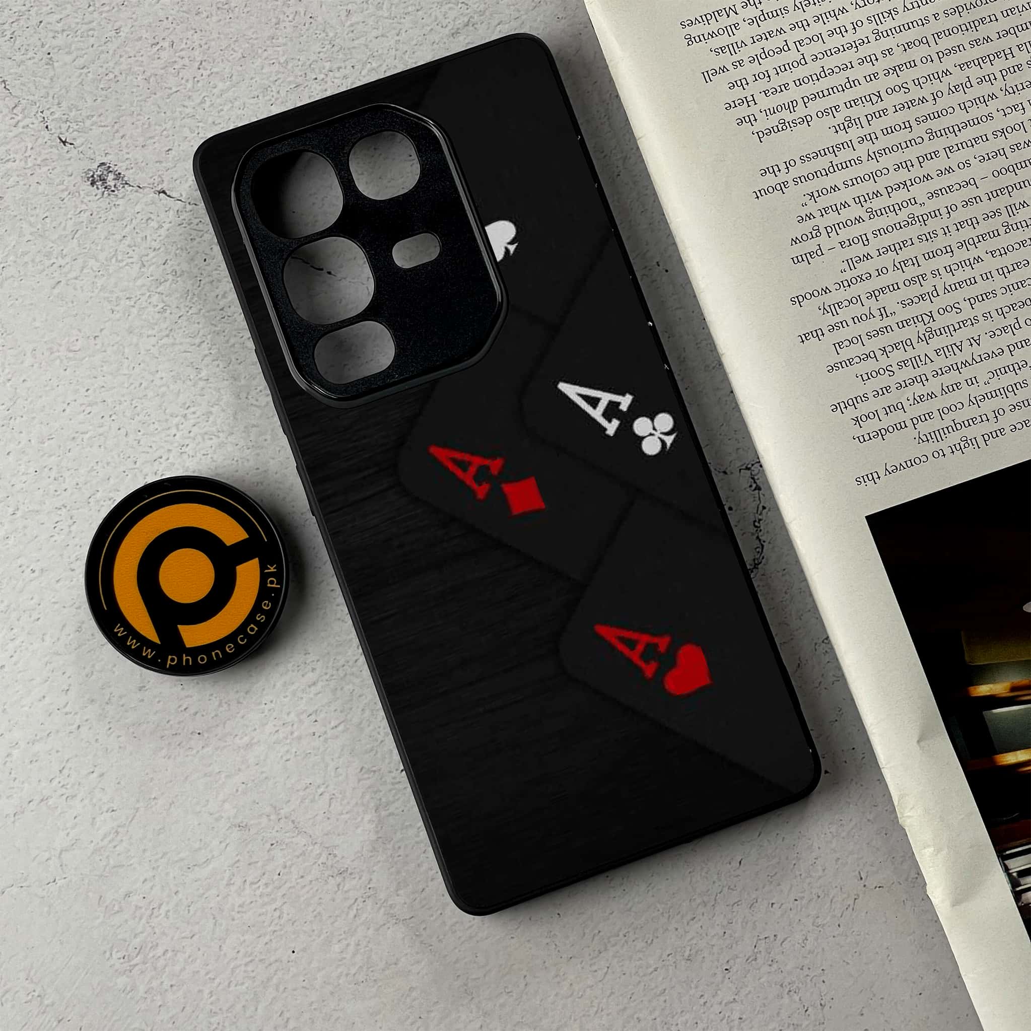Infinix Note 50 - Black Art Series - Premium Metal Printed Soft Bumper Shockproof Case