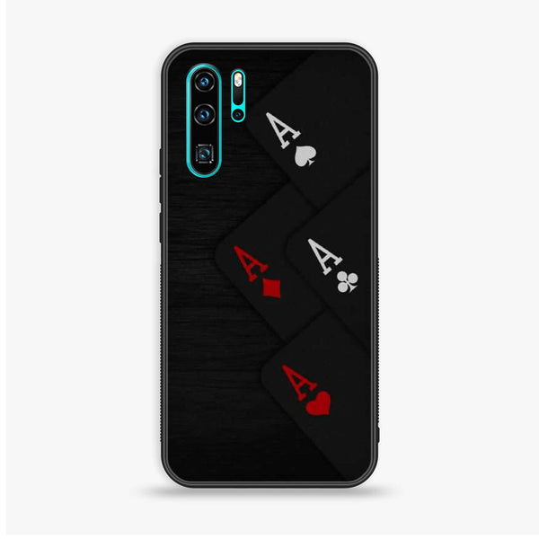 Huawei P30 Pro - Black Art Design 5 - Premium Printed Glass soft Bumper shock Proof Case CS-17518