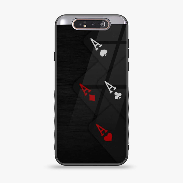 Samsung Galaxy A80 - Black Art Design 5- Premium Printed Glass soft Bumper shock Proof Case CS-46813