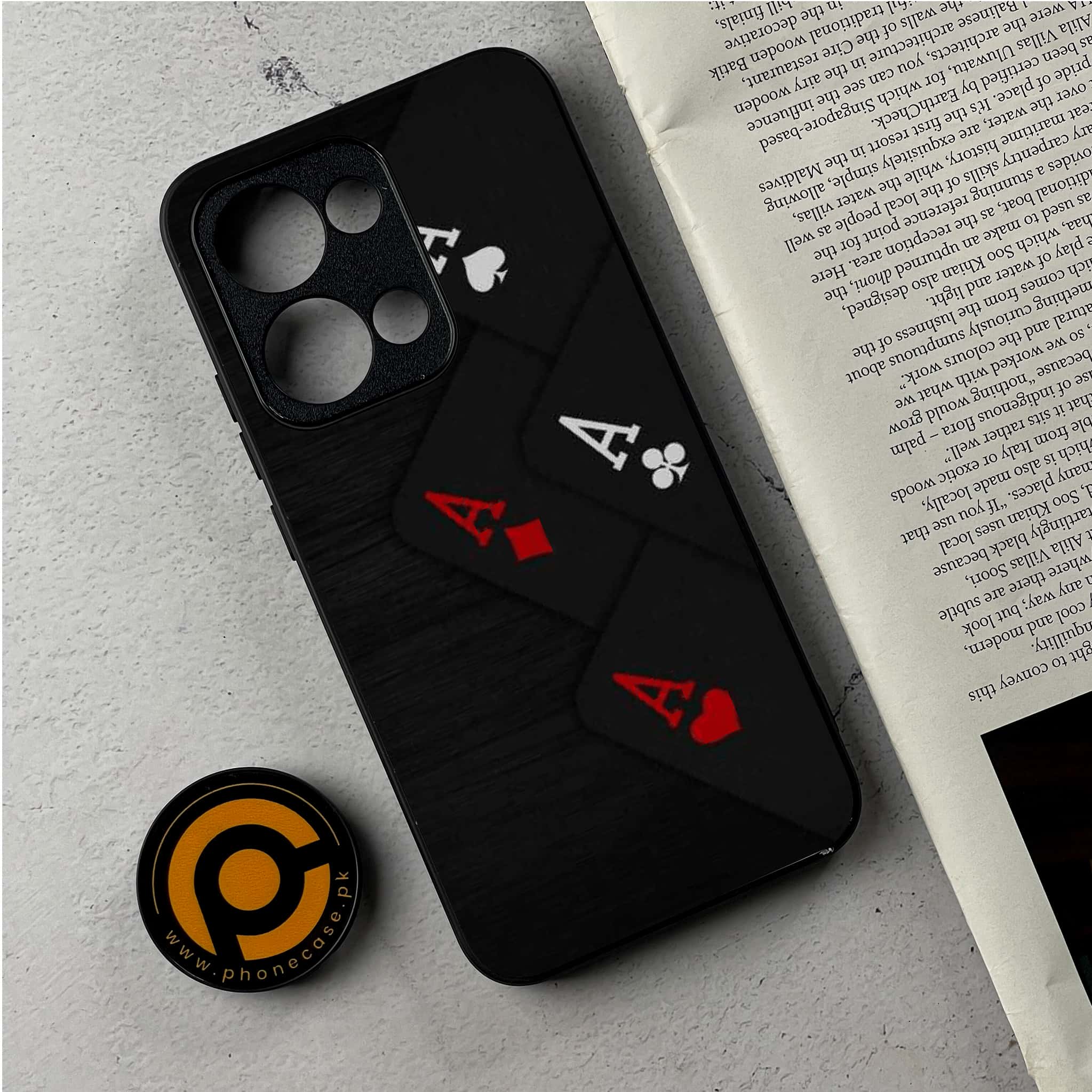 Oppo Reno 13 - Black Art Series - Premium Metal Printed Soft Bumper Shockproof Case