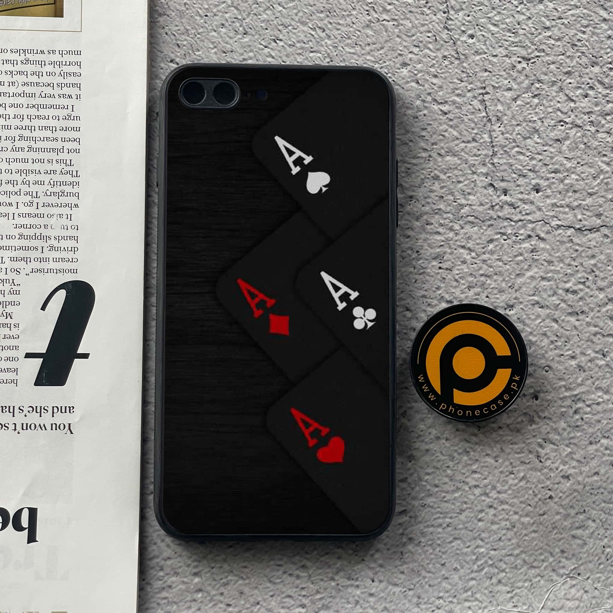 iPhone 7Plus - Black Art Series - Premium Printed Glass soft Bumper shock Proof Case