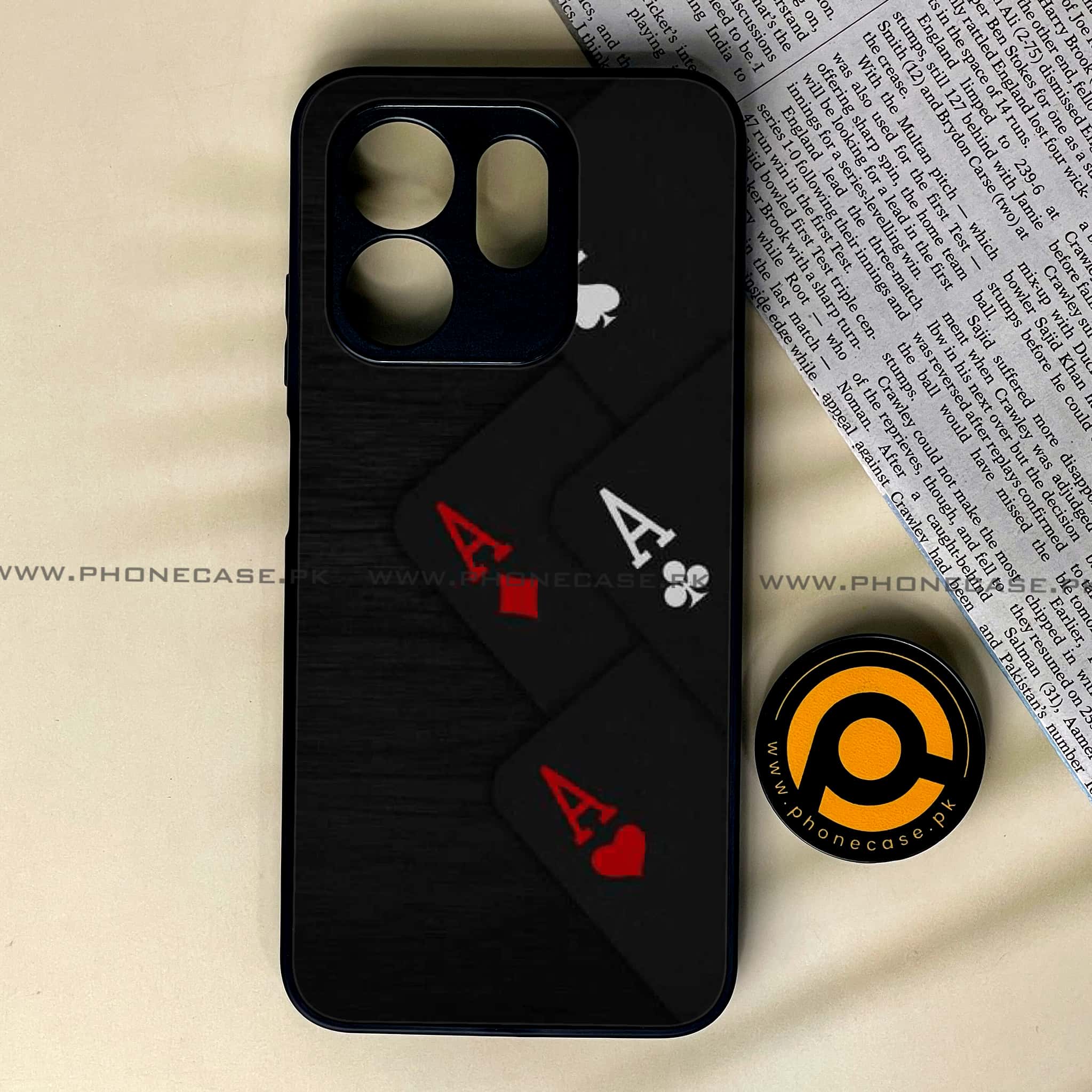 Infinix Smart 9 HD - Black Art Series - Premium Metal Printed soft Bumper shock Proof Case