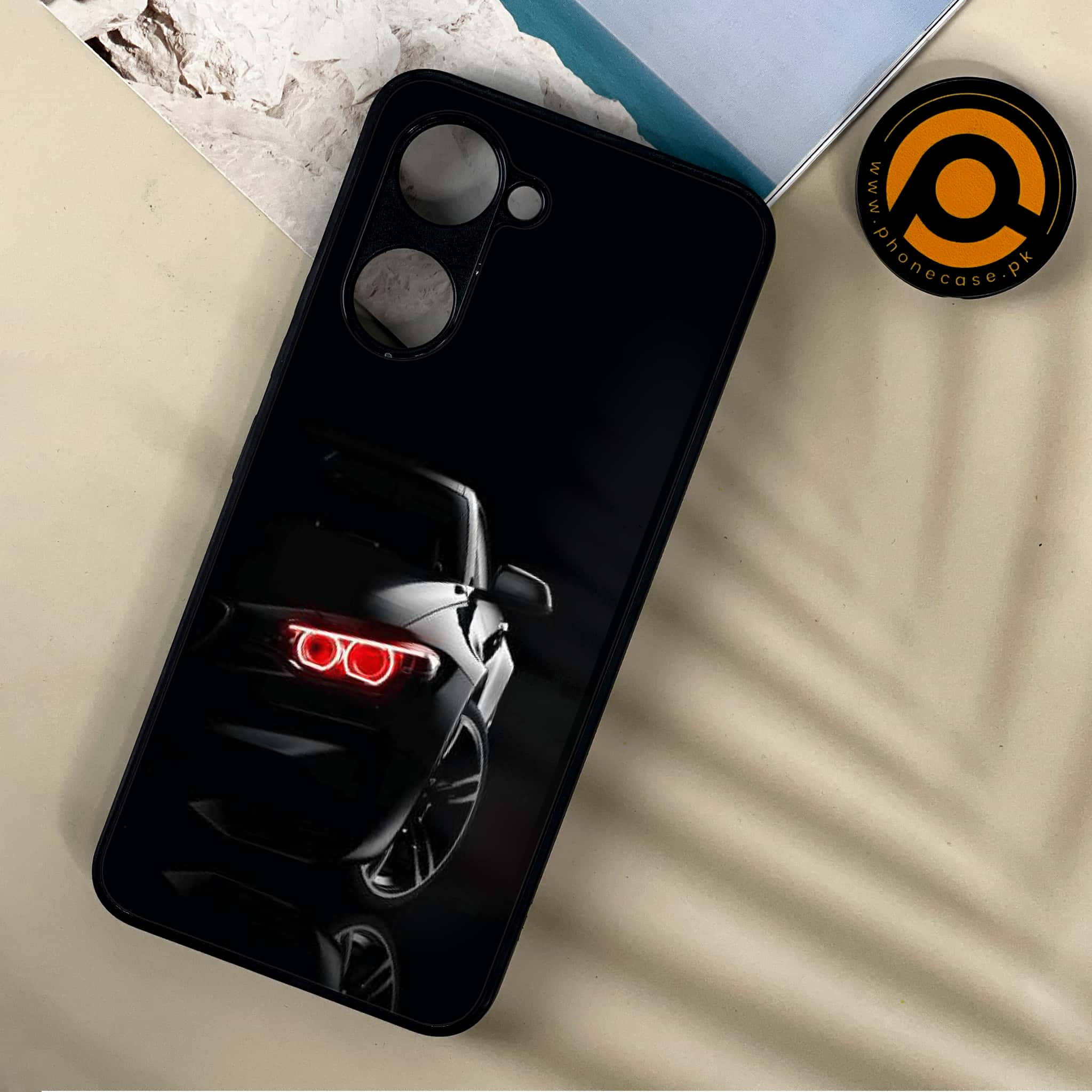 Vivo Y03 - Black Art Series - Premium Printed Metal soft Bumper shock Proof Case