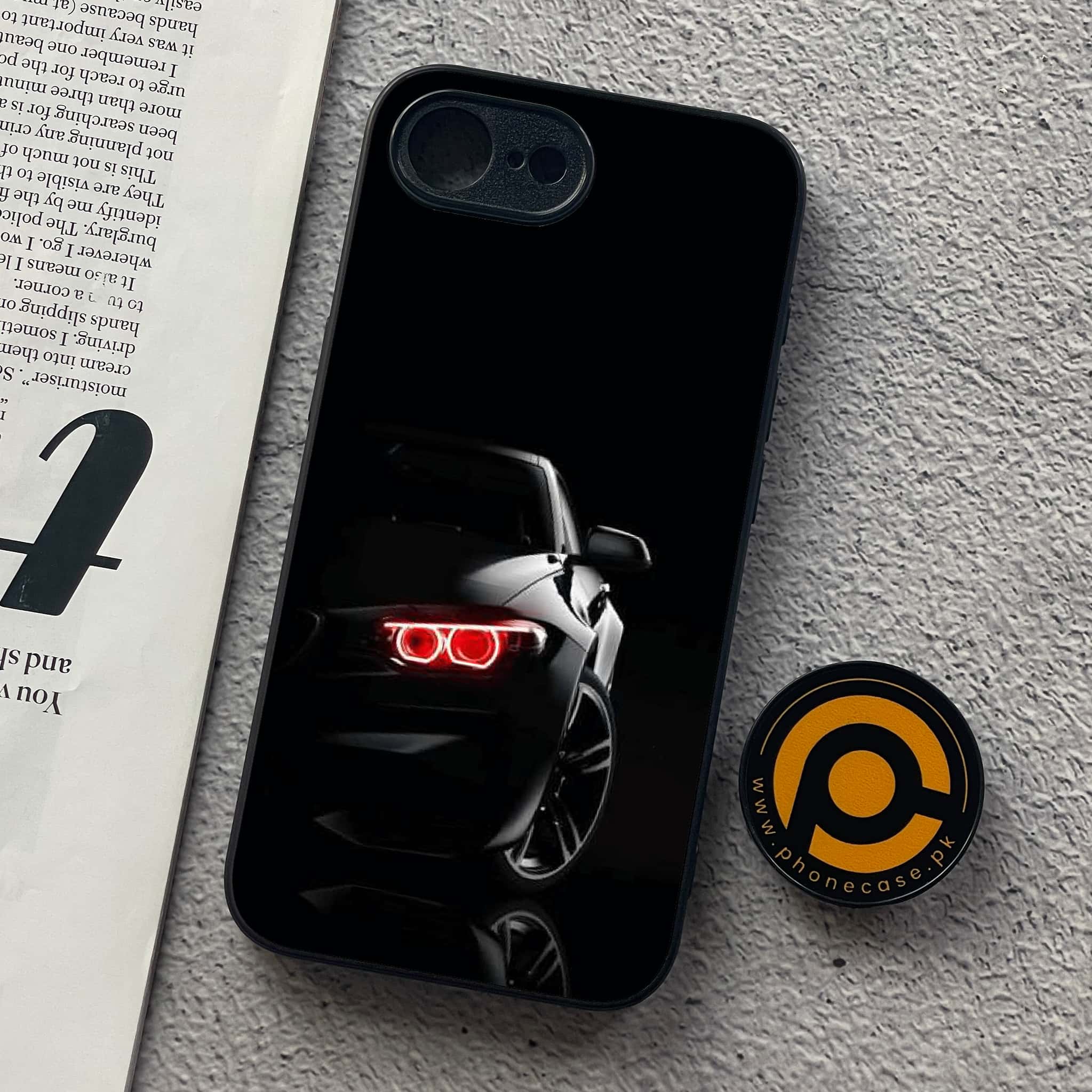iPhone 16e - Black Art Series - Premium Metal  Printed soft Bumper shock Proof Case