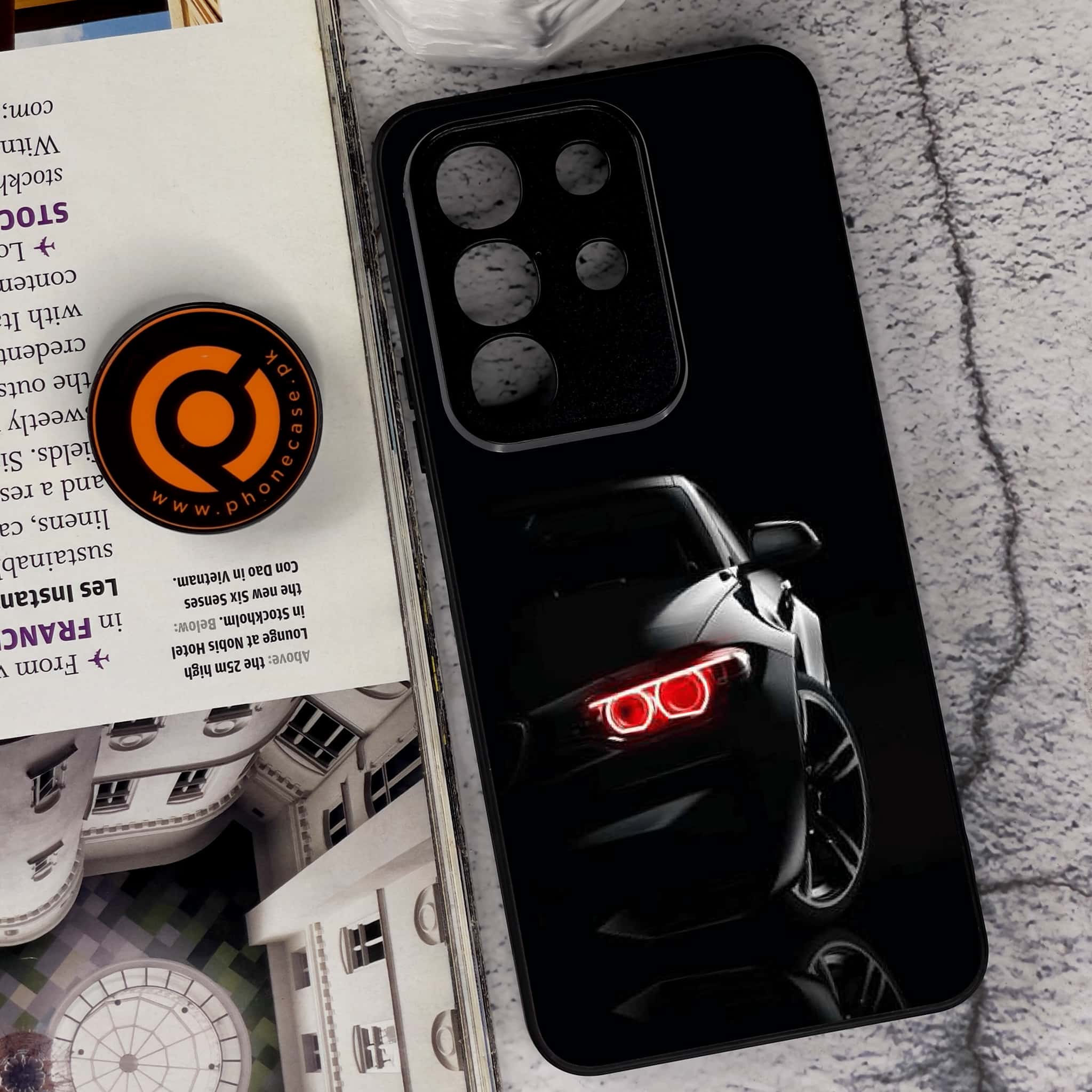 Vivo Y29 4G - Black Art Series - Premium Metal Printed soft Bumper Shock Proof Case