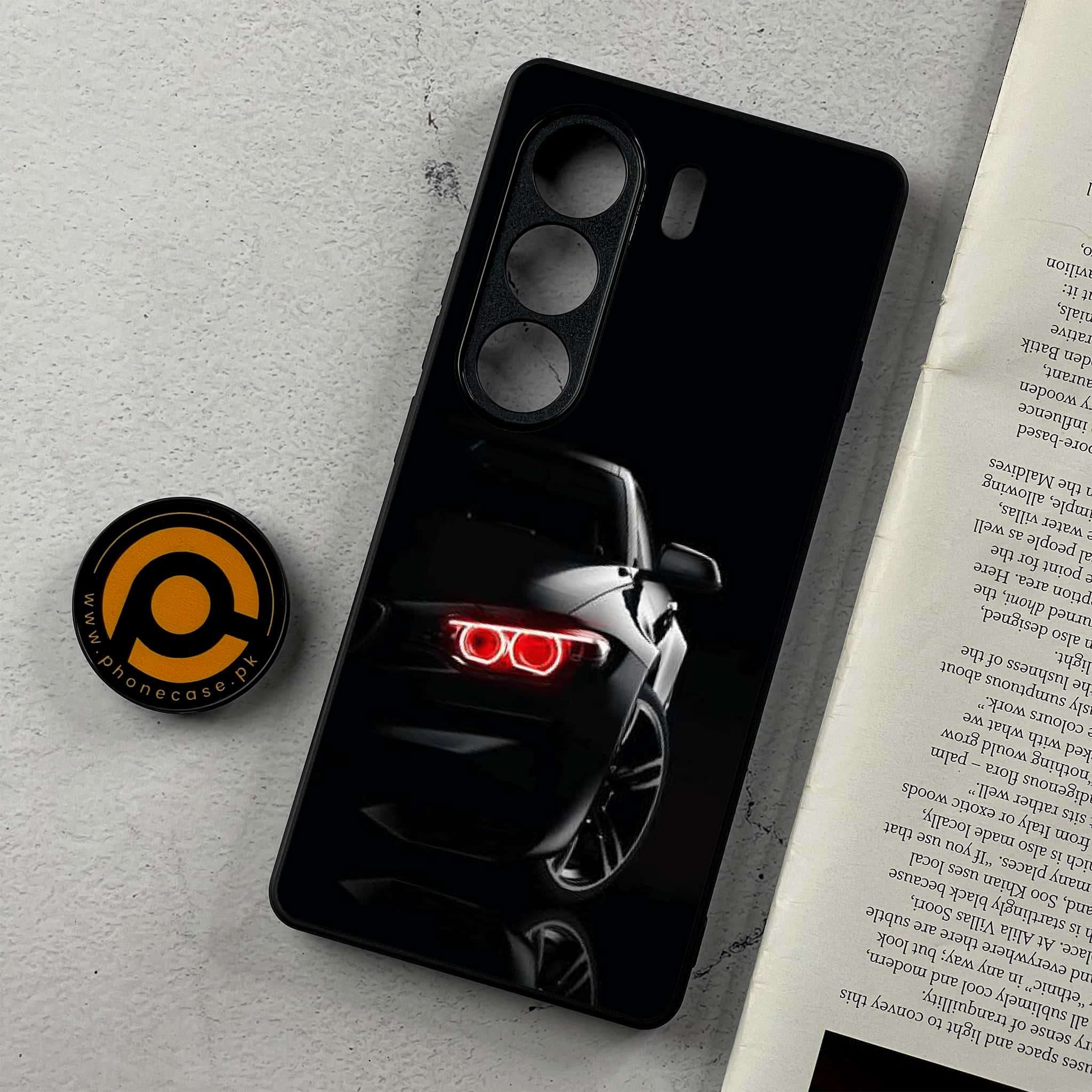 Tecno Camon 40 - Black Art Series - Premium Metal Printed Soft Bumper Shockproof Case