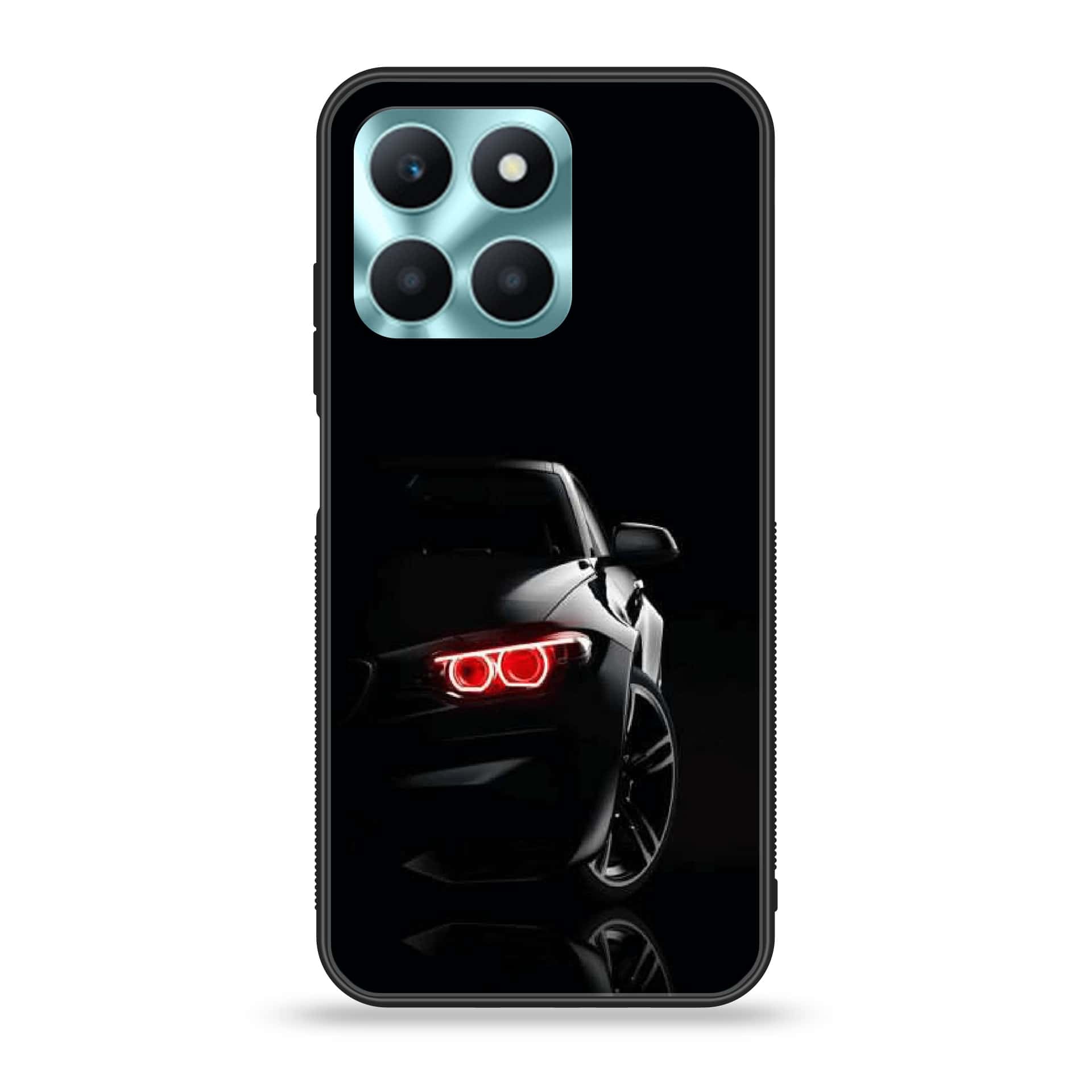 Honor X6a - Black Art Series - Premium Printed Glass soft Bumper shock Proof Case