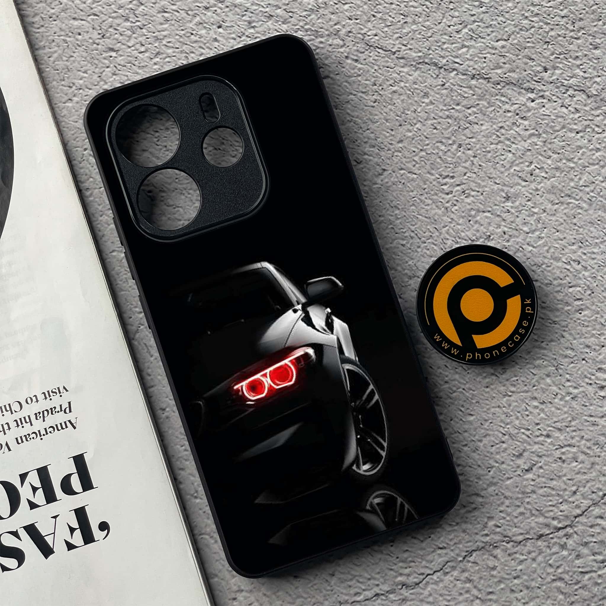 Xiaomi Redmi Note 14 - Black Art Series - Premium Printed Glass soft Bumper shock Proof Case
