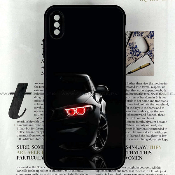 iPhone XS Max - Black Art  Design 6 - Premium Printed Glass soft Bumper shock Proof Case CS-25371