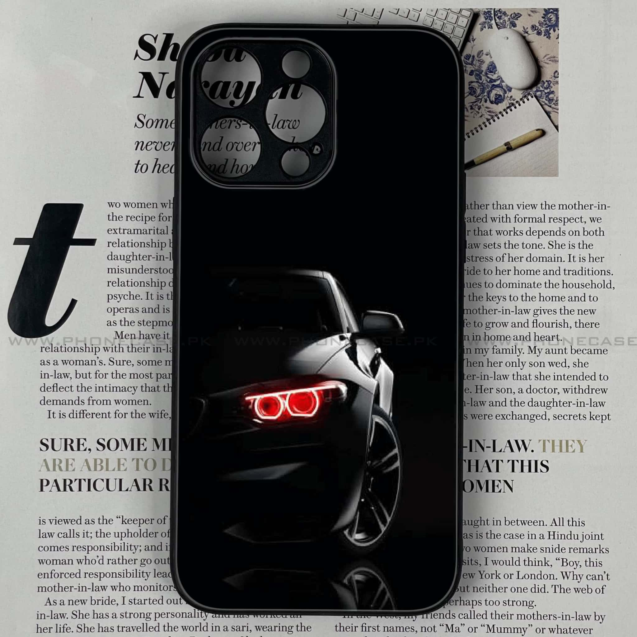 iPhone 12 Pro Max - Black Art Series - Premium Printed Glass soft Bumper shock Proof Case