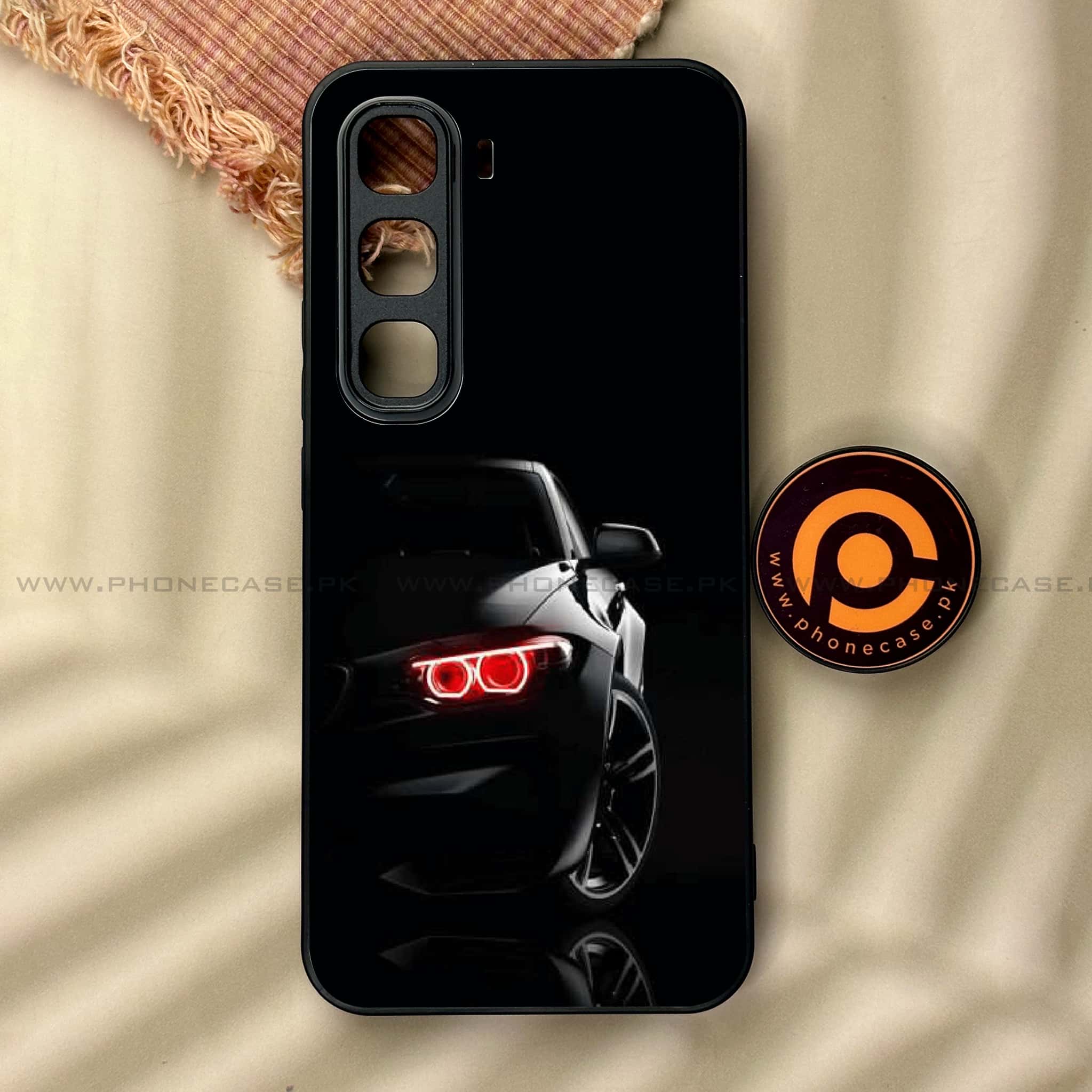 Infinix Hot 60 Pro - Black Art Series - Premium Metal Printed soft Bumper shock Proof Case