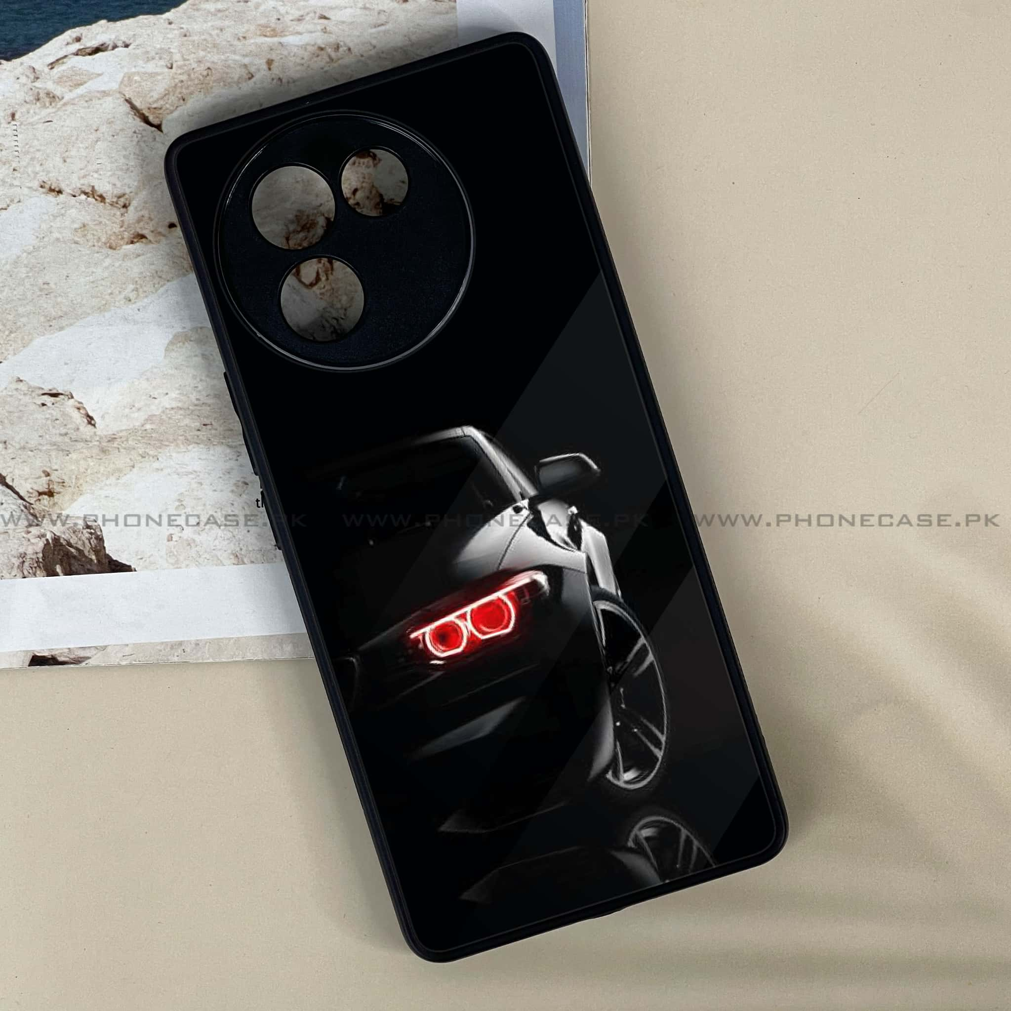 Vivo V30E - Black Art Series - Premium Printed Metal soft Bumper shock Proof Case