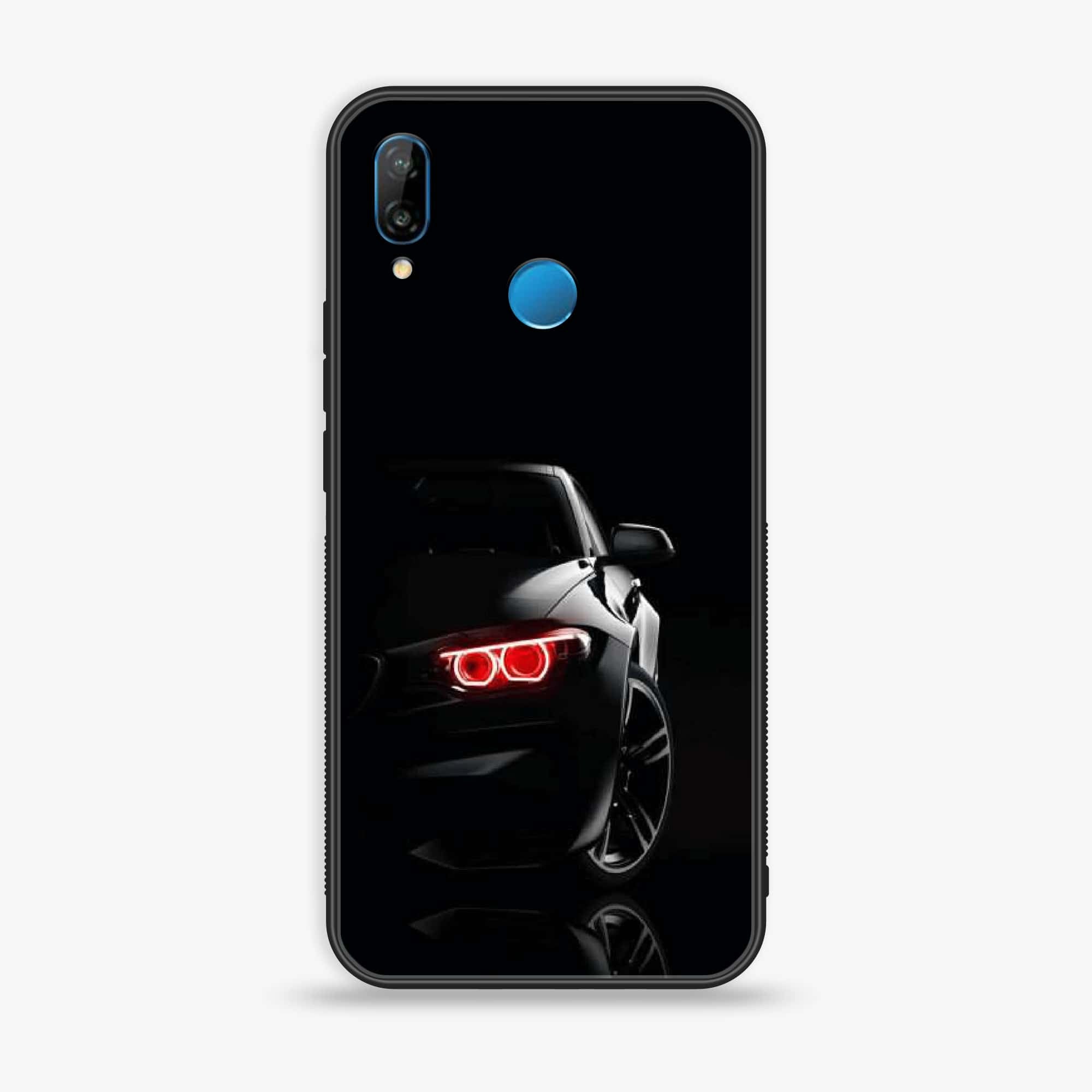 Huawei P20 lite - Black Art Series - Premium Printed Glass soft Bumper shock Proof Case