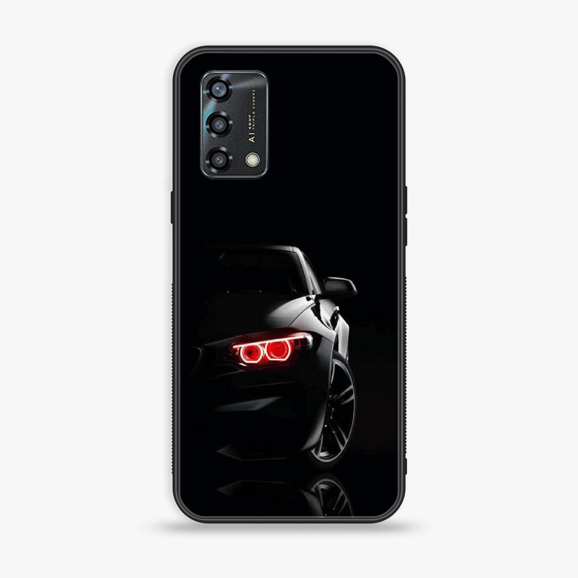 Oppo A95  - Black Art Series - Premium Printed Glass soft Bumper shock Proof Case