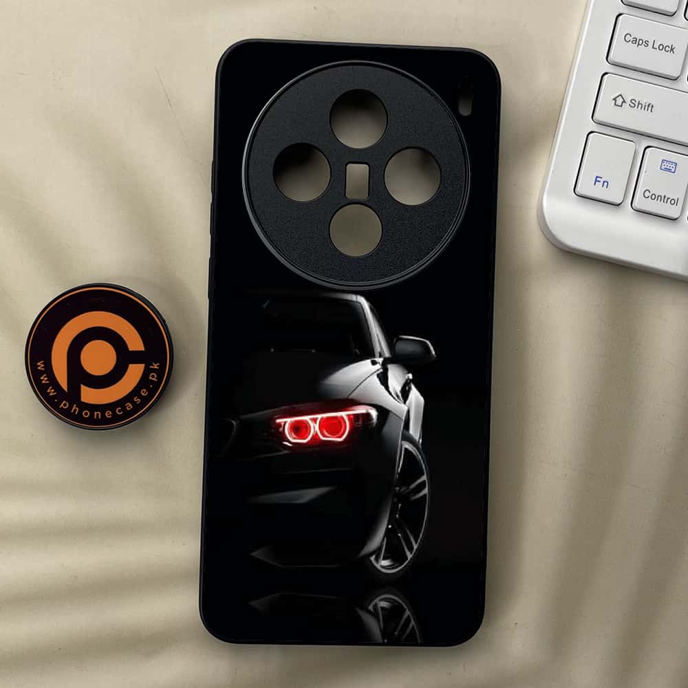 Vivo X200 - Black Art Series - Premium Metal  Printed soft Bumper shock Proof Case