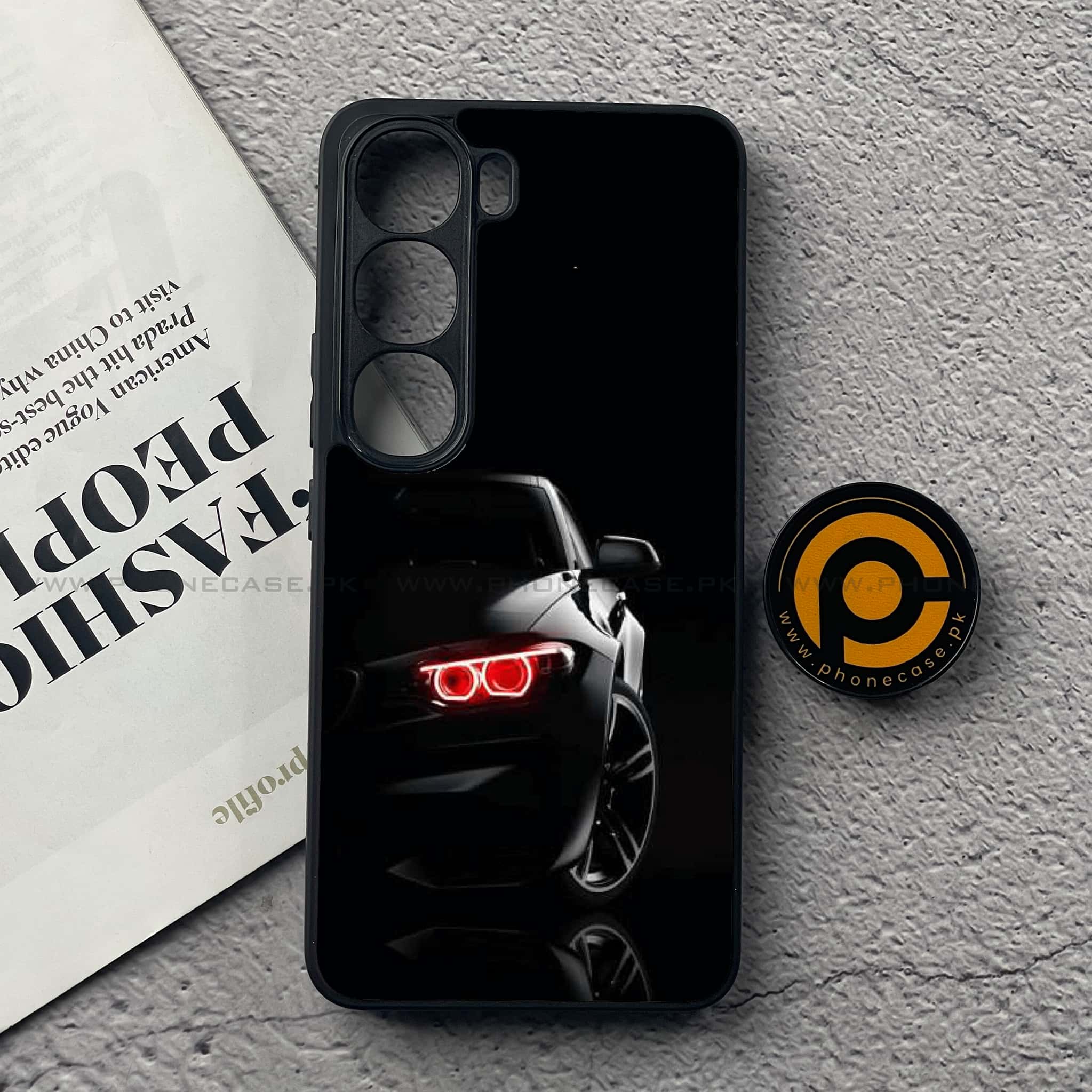 Vivo V40 Lite (IDN) - Black Art Series - Premium Metal Printed soft Bumper Shock Proof Case