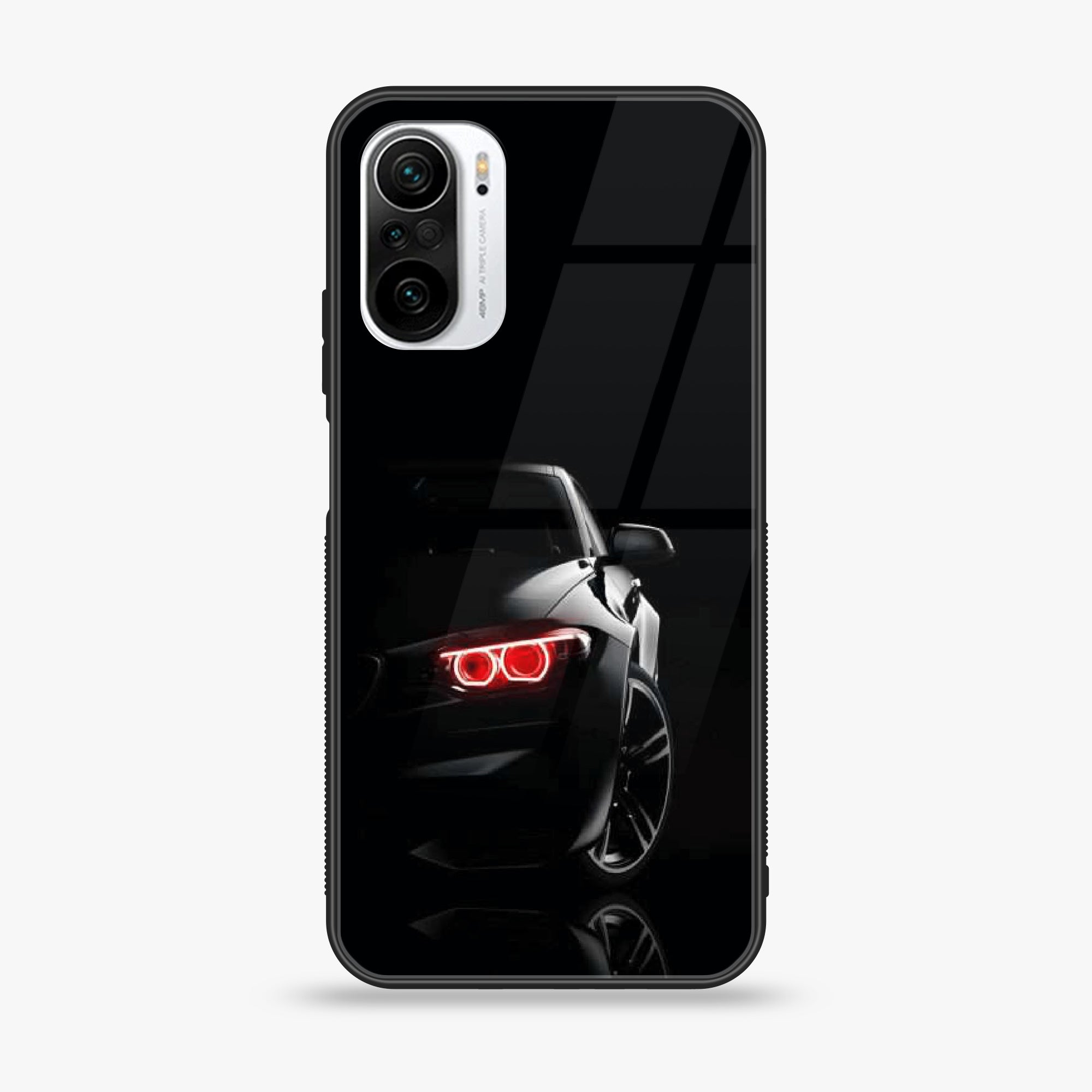 Xiaomi Poco F3 - BlacK Art Series - Premium Printed Glass soft Bumper shock Proof Case