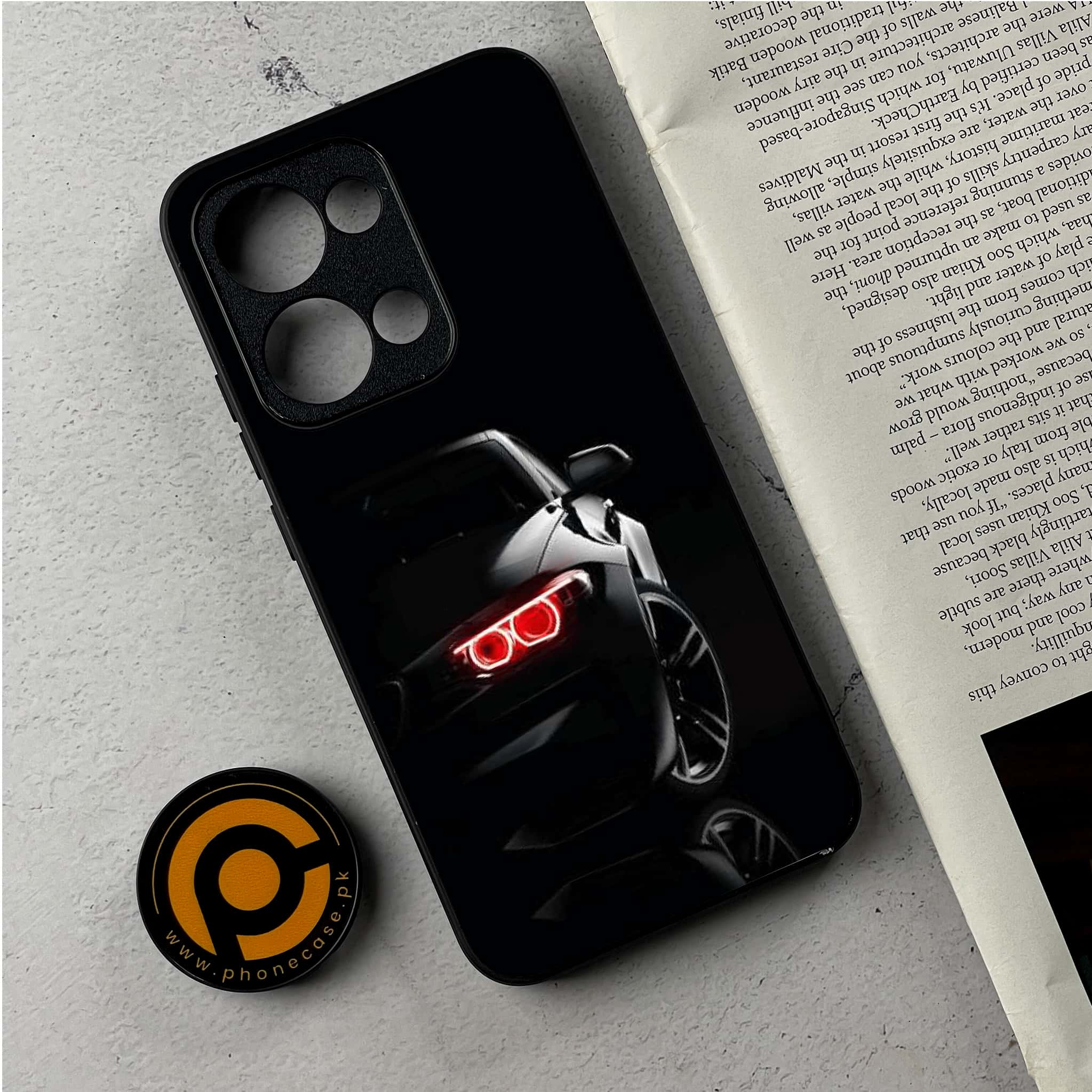 Oppo Reno 13 - Black Art Series - Premium Metal Printed Soft Bumper Shockproof Case