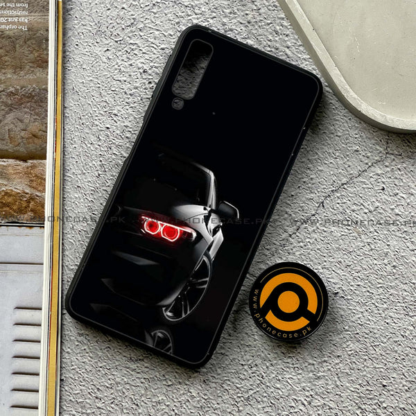Galaxy A7 2018 - Black Art Design 6- Premium Printed Metal soft Bumper shock Proof Case CS-44518
