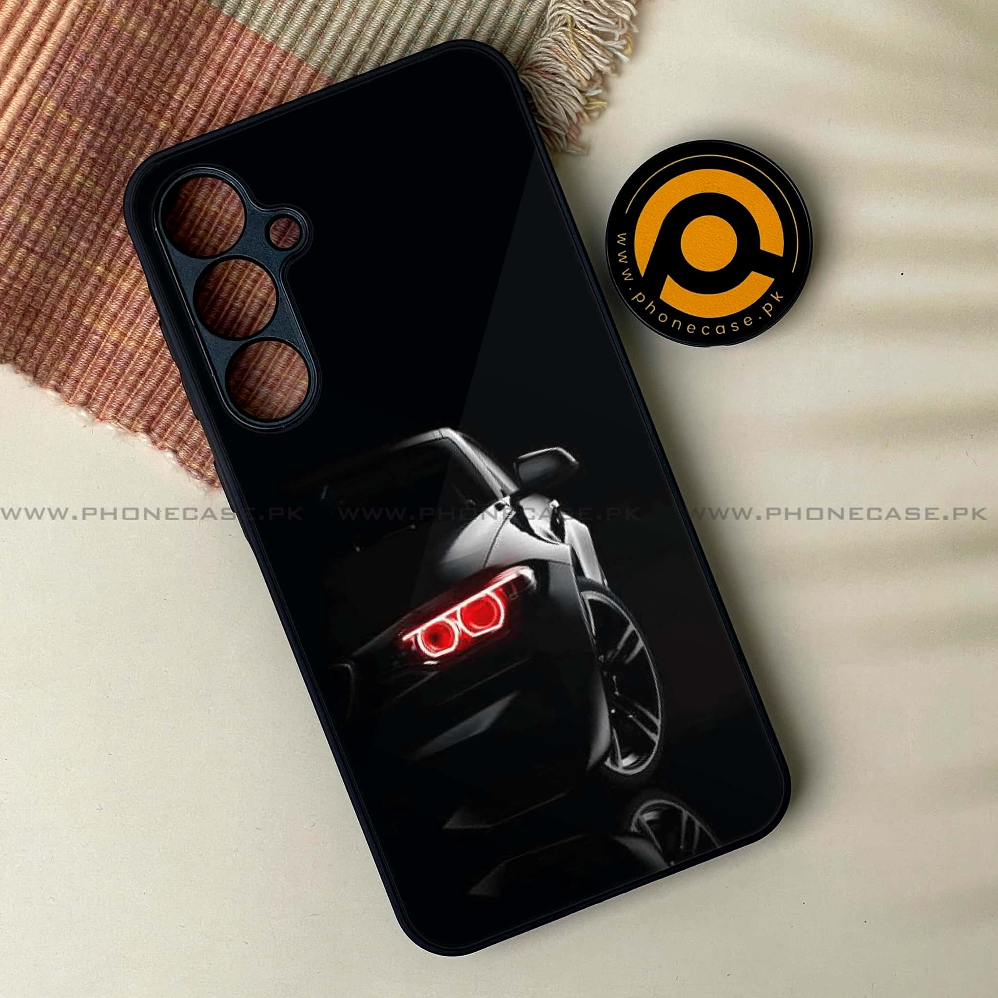 Samsung Galaxy A54 - Black Art Series - Premium Printed Glass soft Bumper shock Proof Case