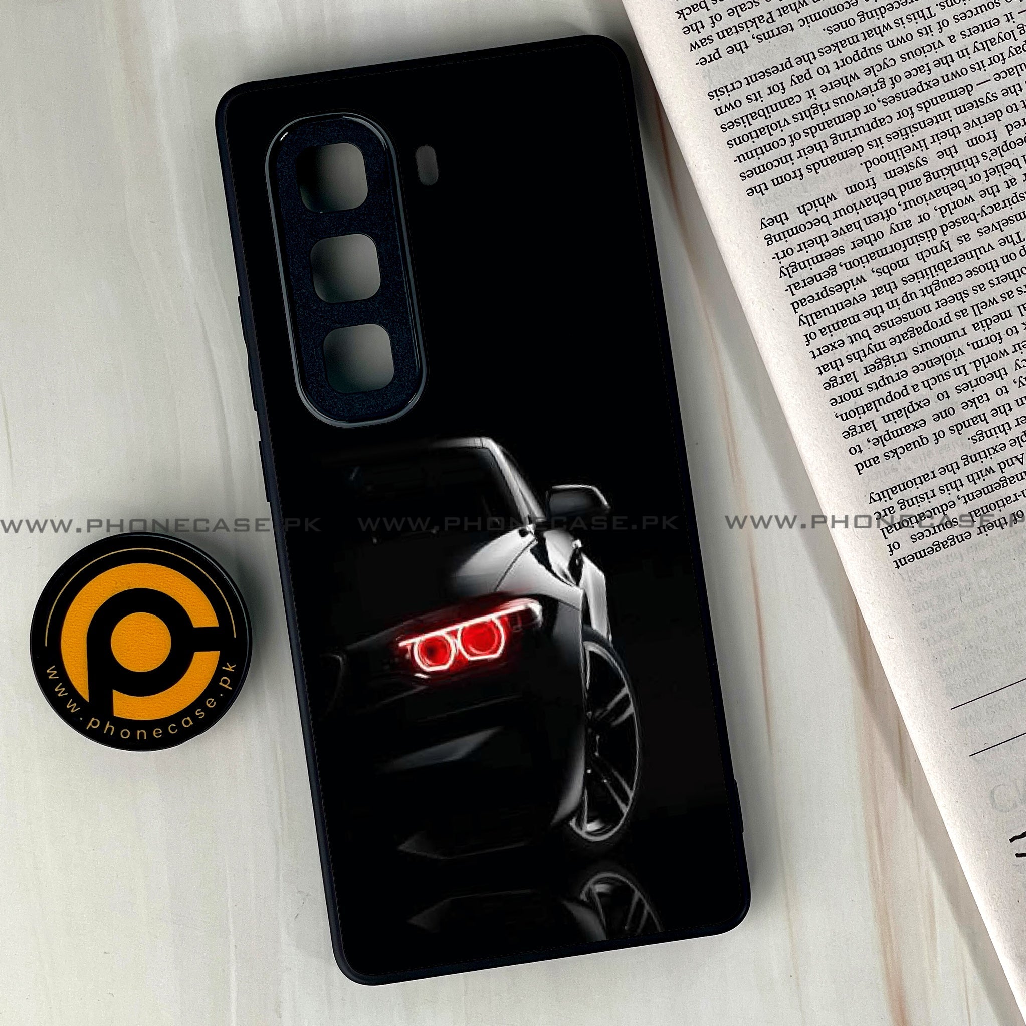 Infinix Hot 60 Pro Plus - Black Art Series - Premium Metal Printed soft Bumper shock Proof Case