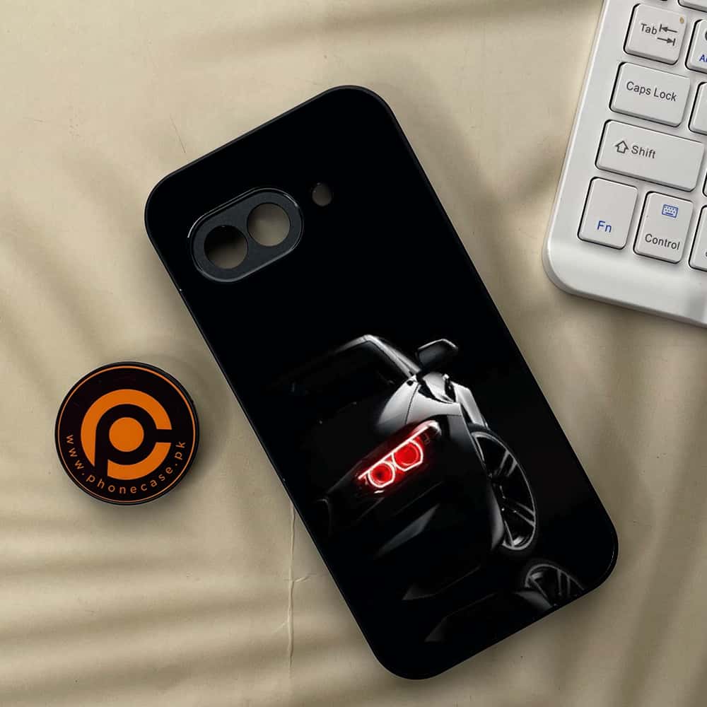 Google Pixel 9a - Black Art Series - Premium Metal Printed soft Bumper Shock Proof Case