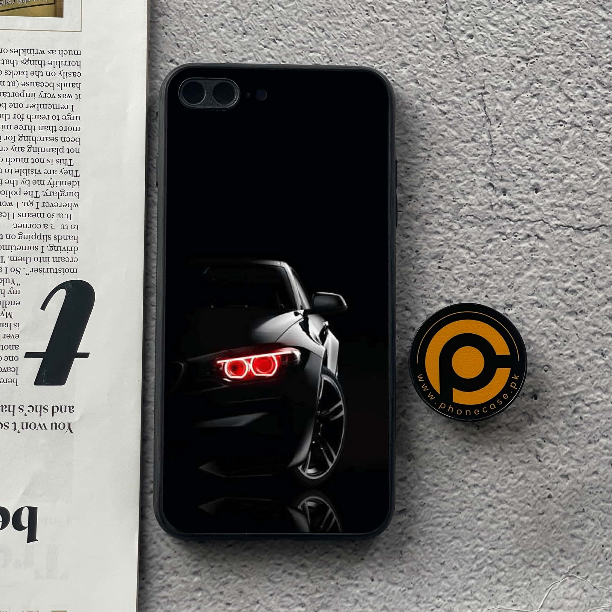 iPhone 7Plus - Black Art Series - Premium Printed Glass soft Bumper shock Proof Case