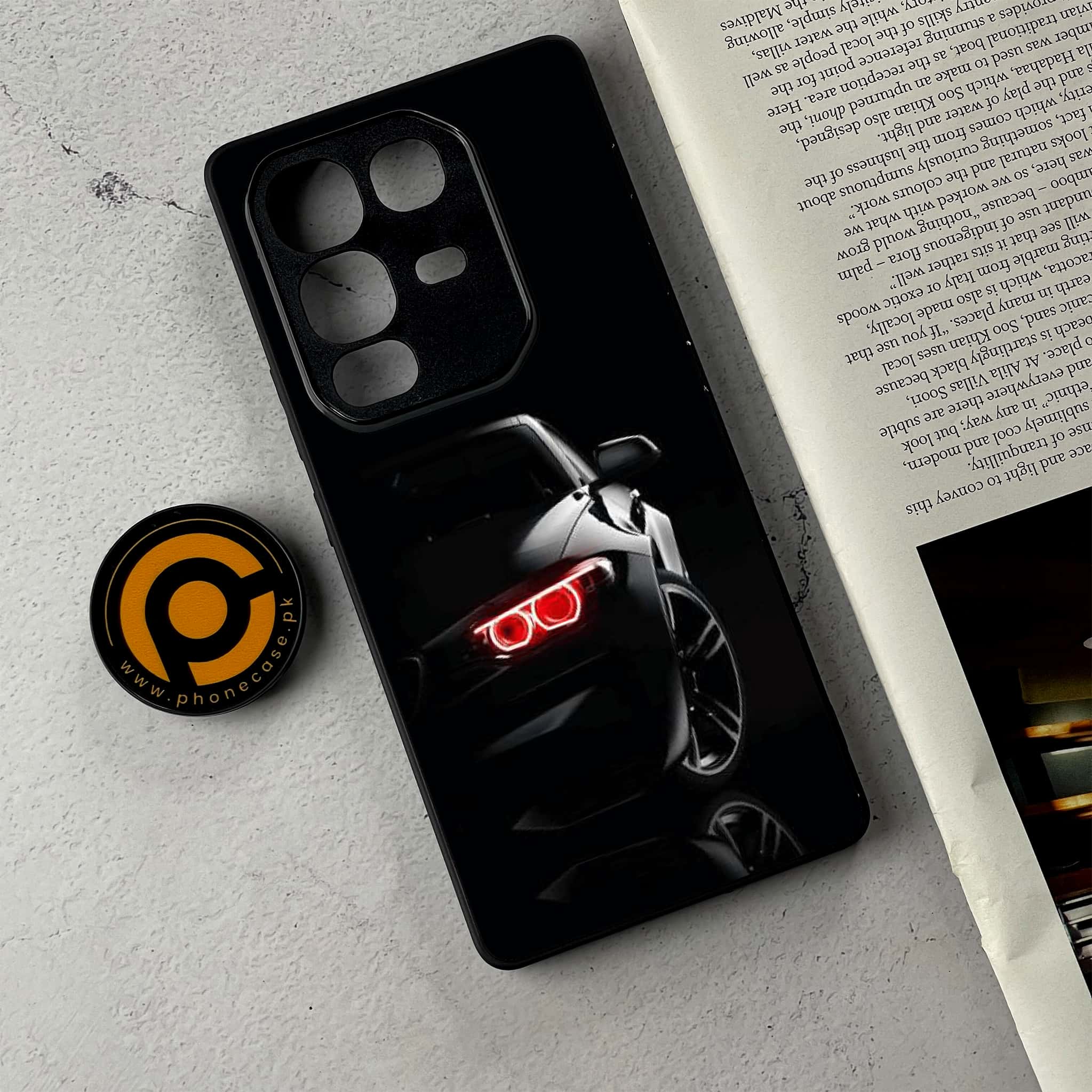 Infinix Note 50 - Black Art Series - Premium Metal Printed Soft Bumper Shockproof Case