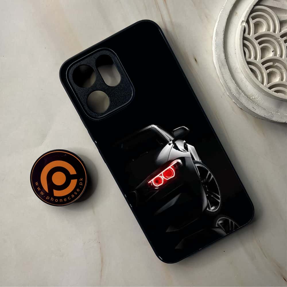 Oppo Reno 14F - Black Art Series - Premium Metal Printed Soft Bumper Shockproof Case
