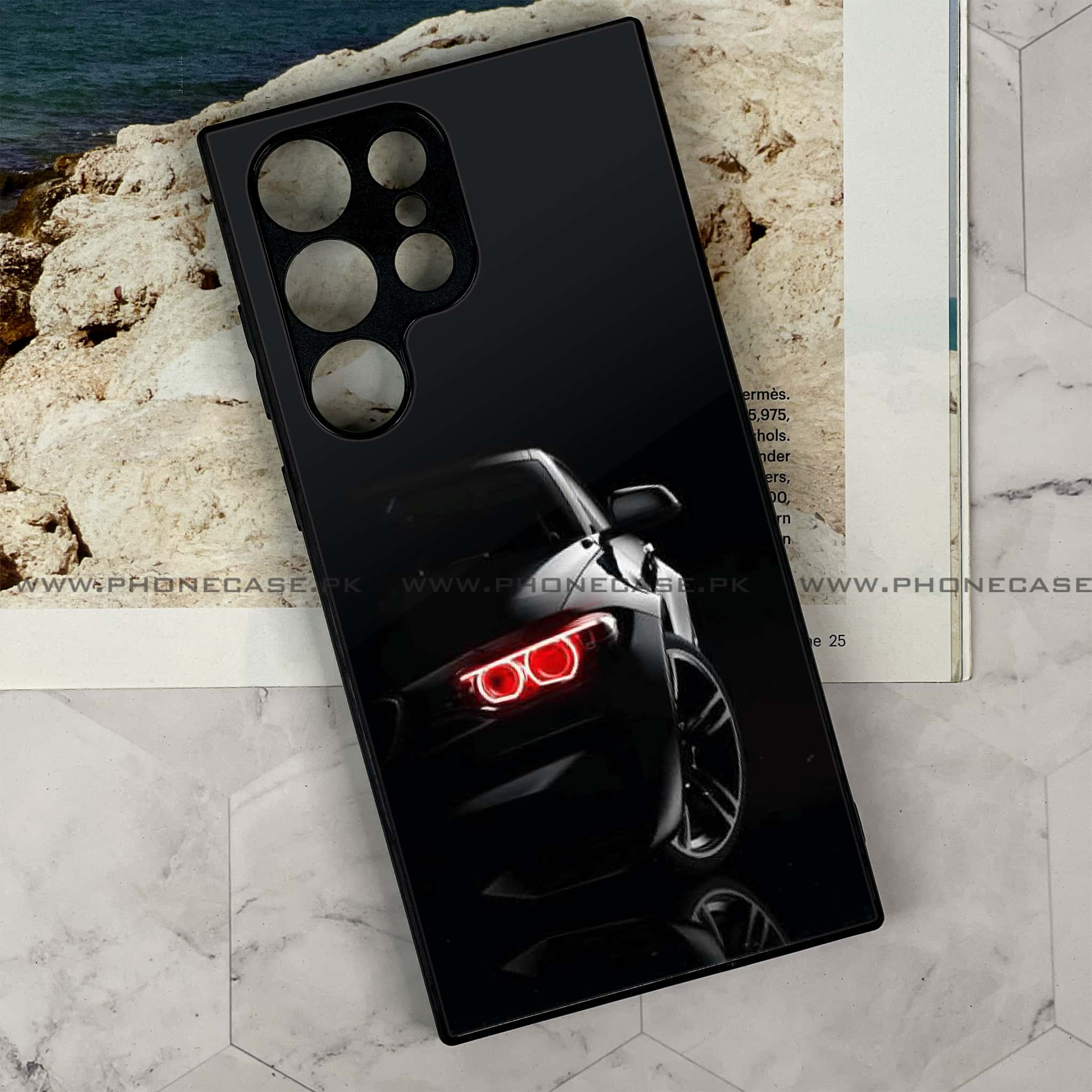 Samsung Galaxy S24 Ultra - Black Art Series - Premium Metal Printed soft Bumper shock Proof Case