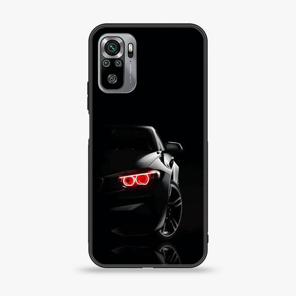 Xiaomi Redmi Note 10S - Black Art Series  Design 6 - Premium Printed Glass soft Bumper shock Proof Case CS-20345