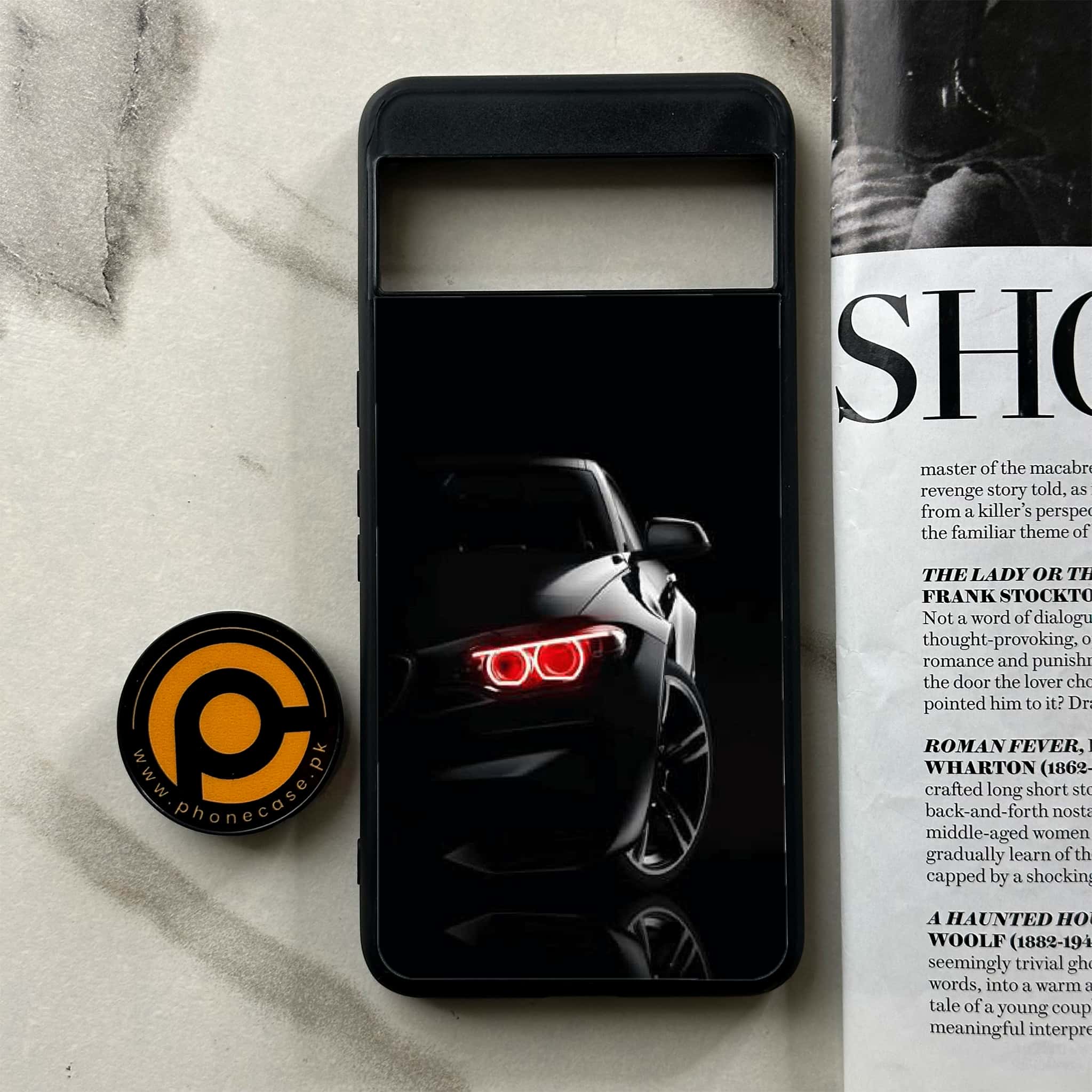 Google Pixel 8a - Black Art Series - Premium Printed soft Bumper Shock Proof Case