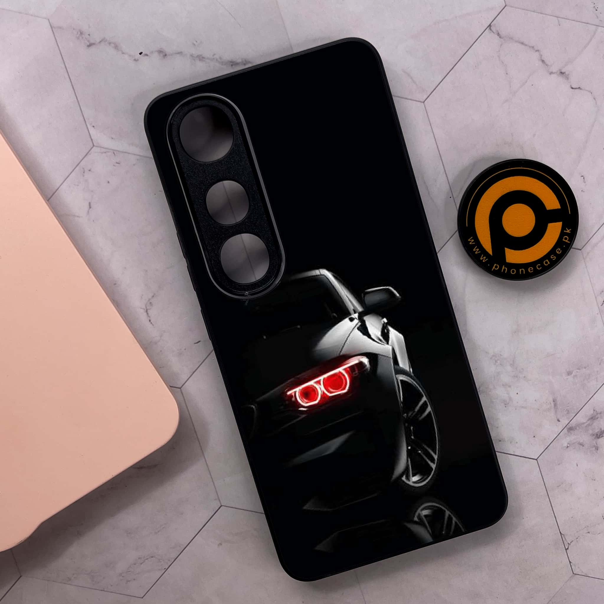 Vivo V50 Lite - Black Art Series - Premium Metal Printed soft Bumper shock Proof Case