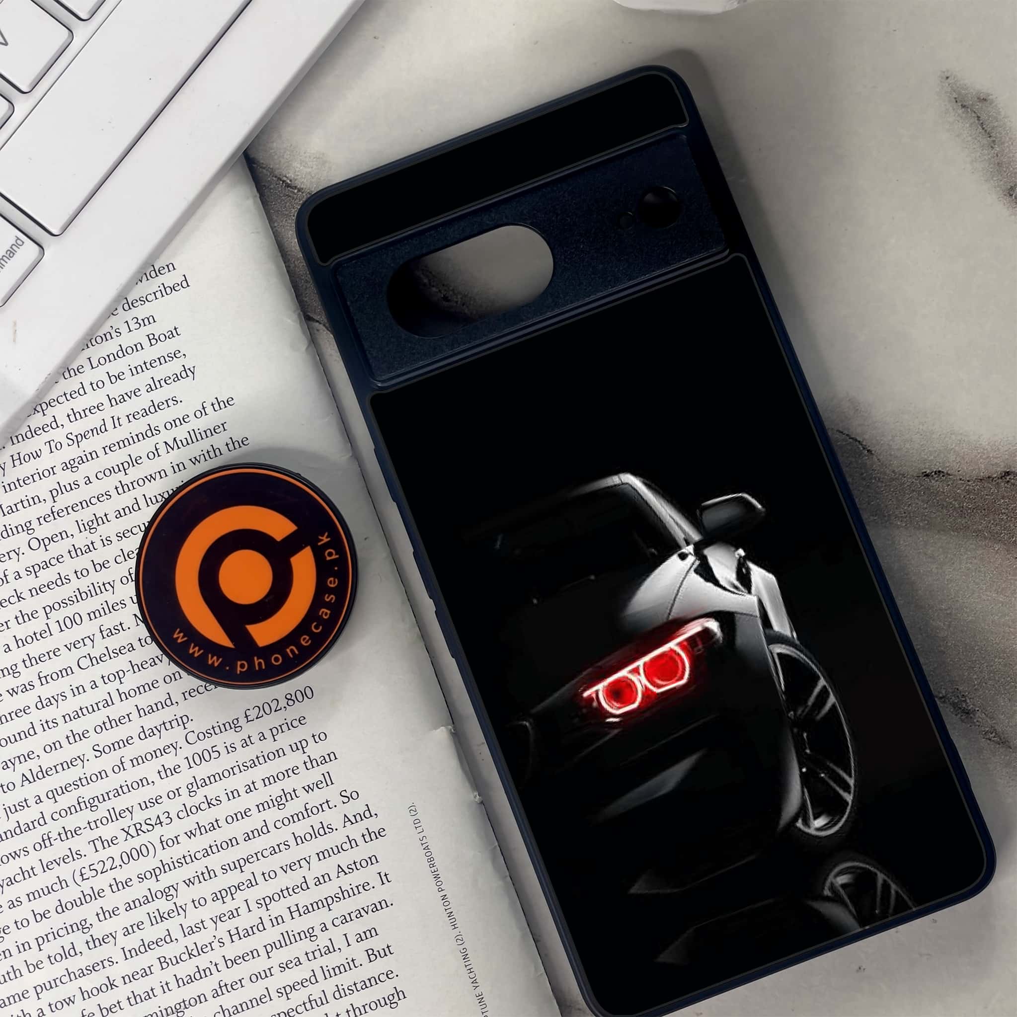 Google Pixel 7 - Black Art Series - Premium Metal Printed soft Bumper Shock Proof Case
