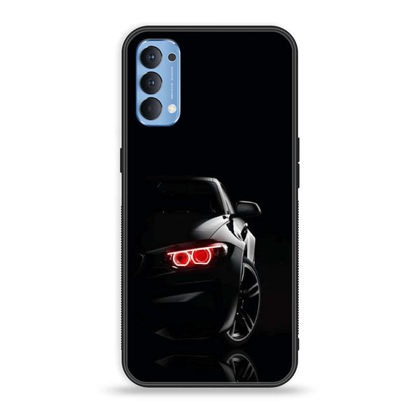 Oppo Reno 4 4G  Black Art Design 6 Premium Printed Glass soft Bumper shock Proof Case CS-11912