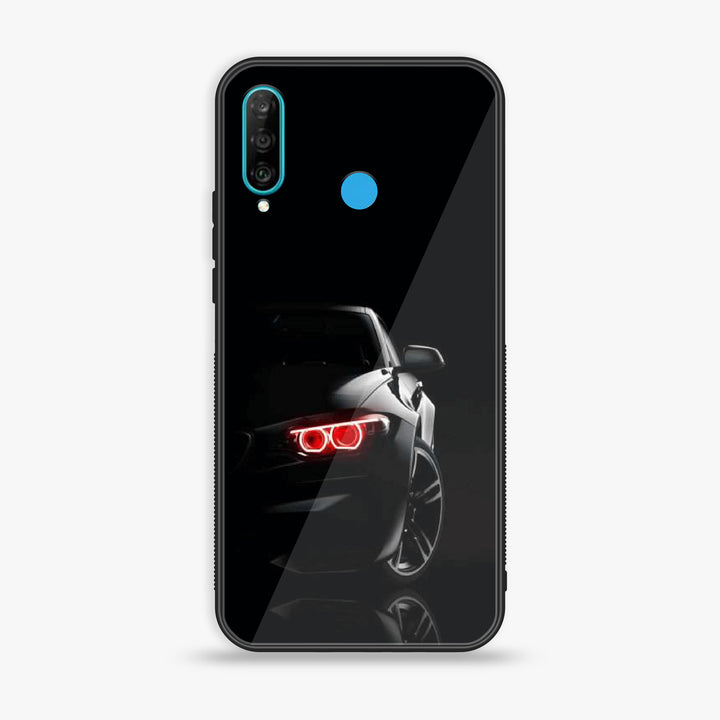 Huawei P30 lite - Black Art Design 6 - Premium Printed Glass soft Bumper shock Proof Case CS-41955