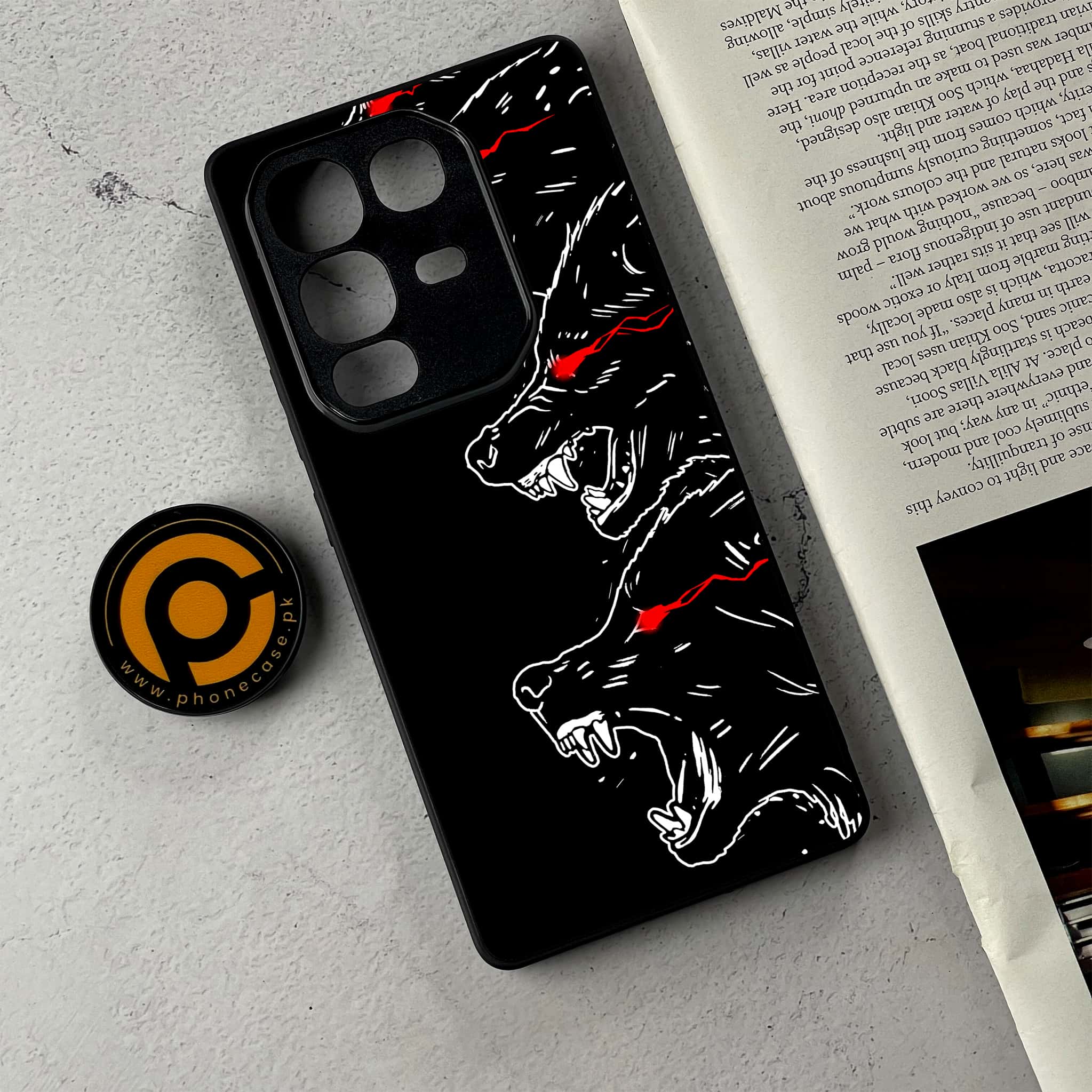 Infinix Note 50 - Black Art Series - Premium Metal Printed Soft Bumper Shockproof Case