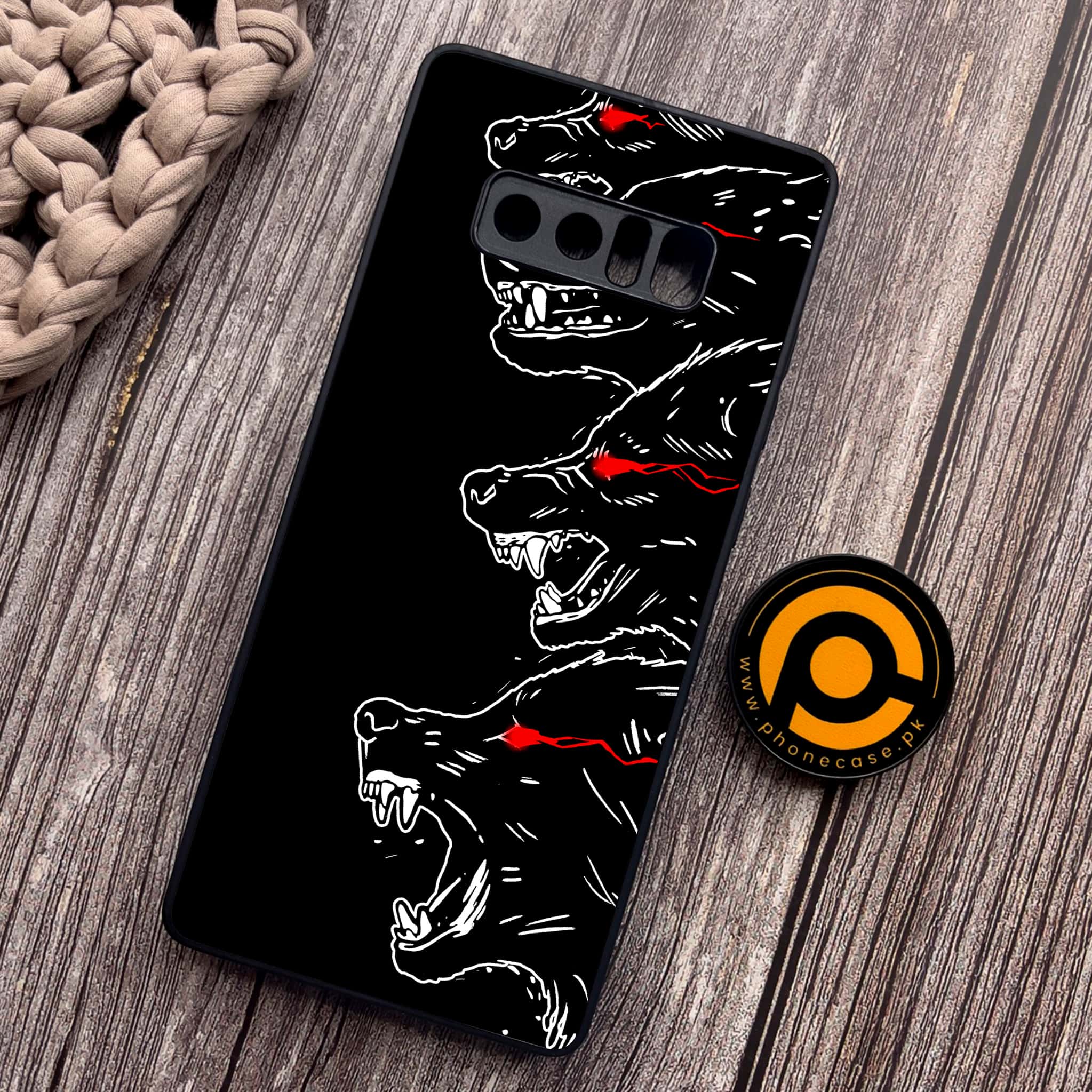 Samsung Galaxy Note 8 - Black Art Series - Premium Metal Printed soft Bumper shock Proof Case