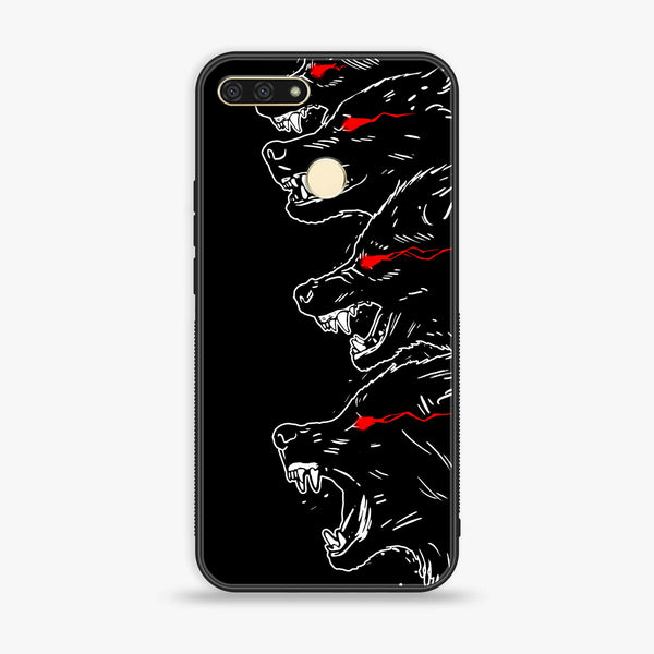 Honor 7A - Black Art  Design 7  - Premium Printed Glass soft Bumper shock Proof Case CS-24723