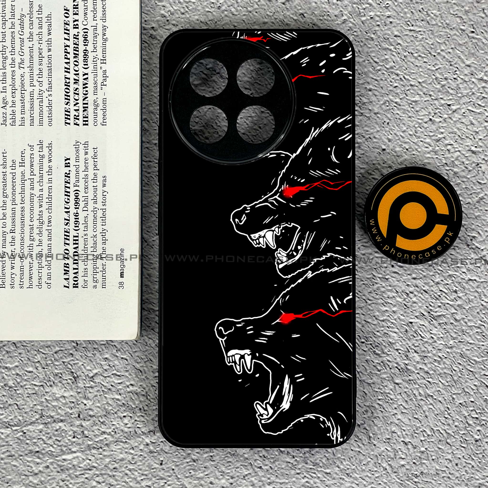 OnePlus 13R - Black Art Series - Premium Printed Glass soft Bumper shock Proof Case