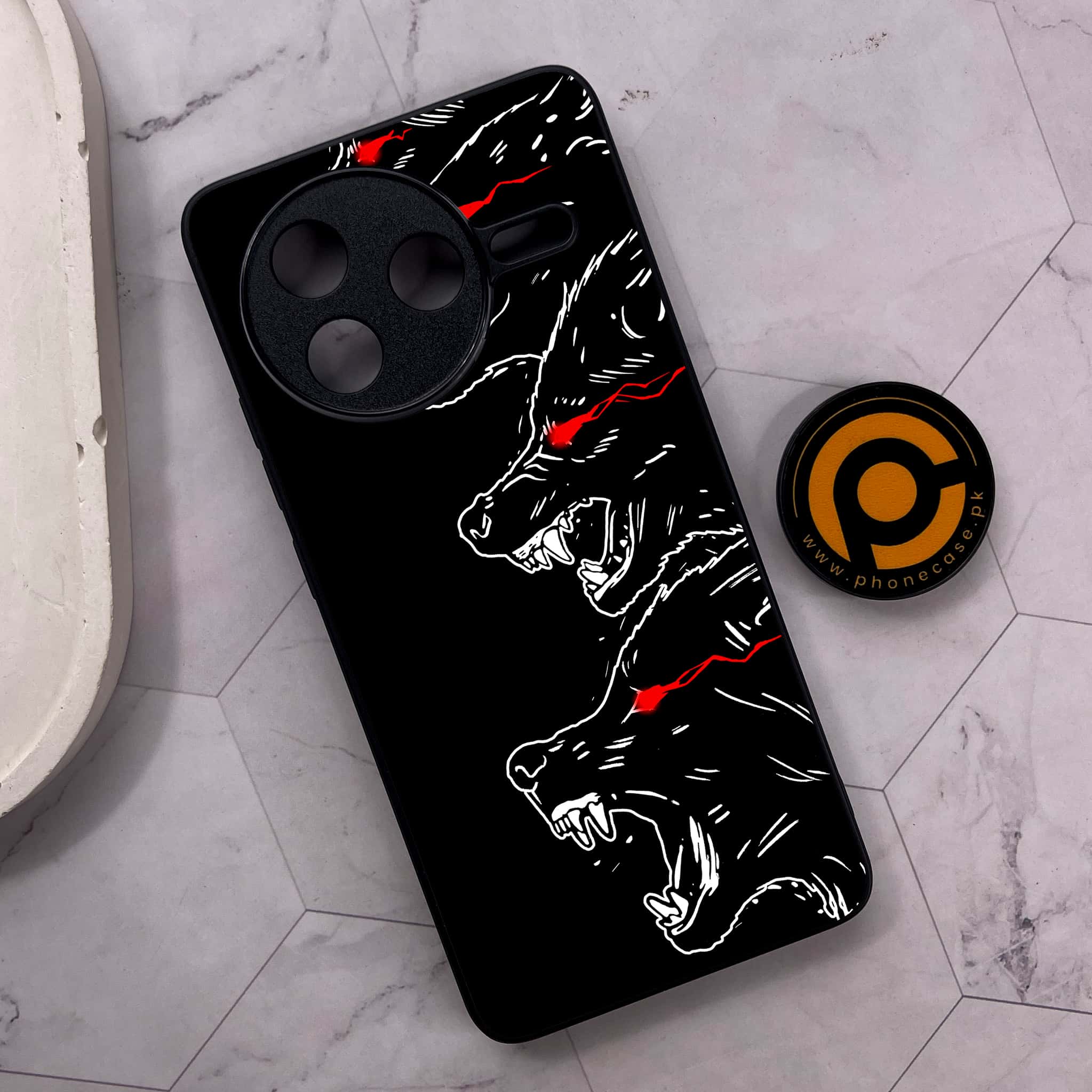 Xiaomi Poco F7 Pro 5G - Black Art Series - Premium Metal Printed soft Bumper shock Proof Case