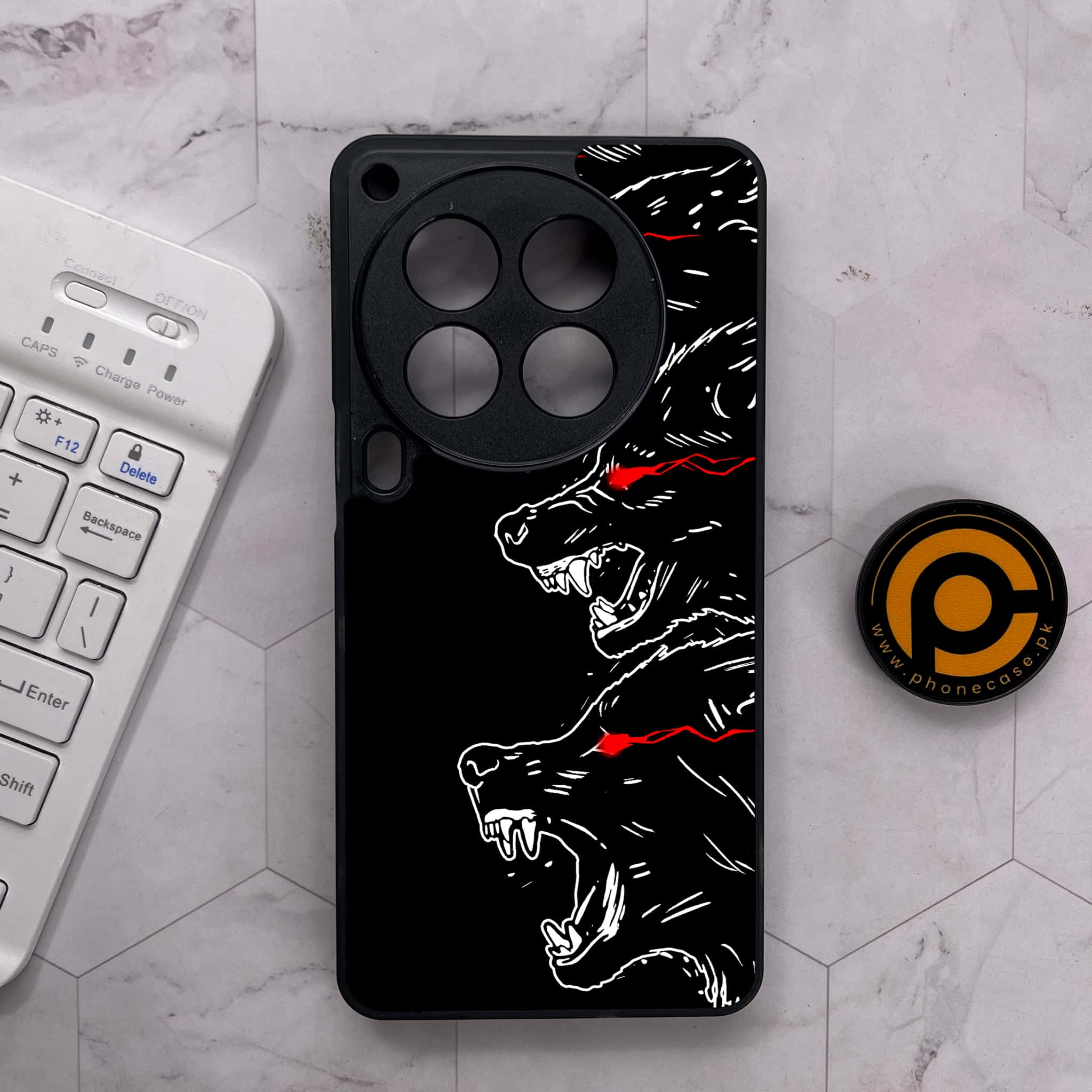 Tecno Camon 30 Premier - Black Art Series - Premium Metal Printed soft Bumper shock Proof Case