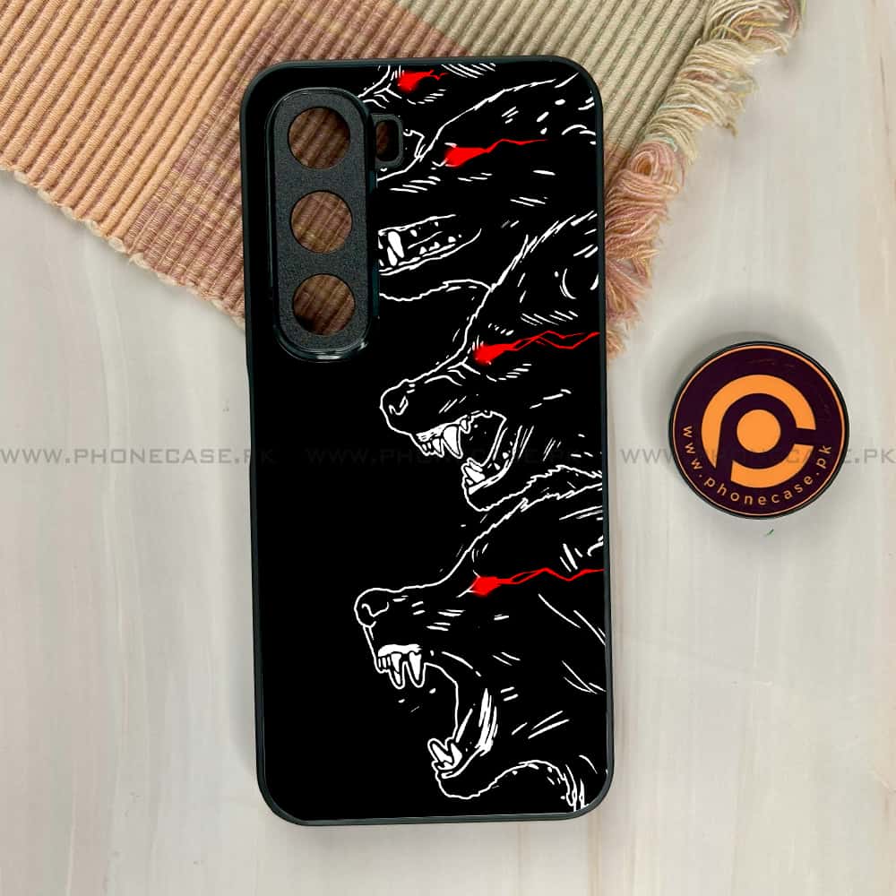 Infinix Hot 60i - Black Art Series - Premium Metal Printed soft Bumper shock Proof Case