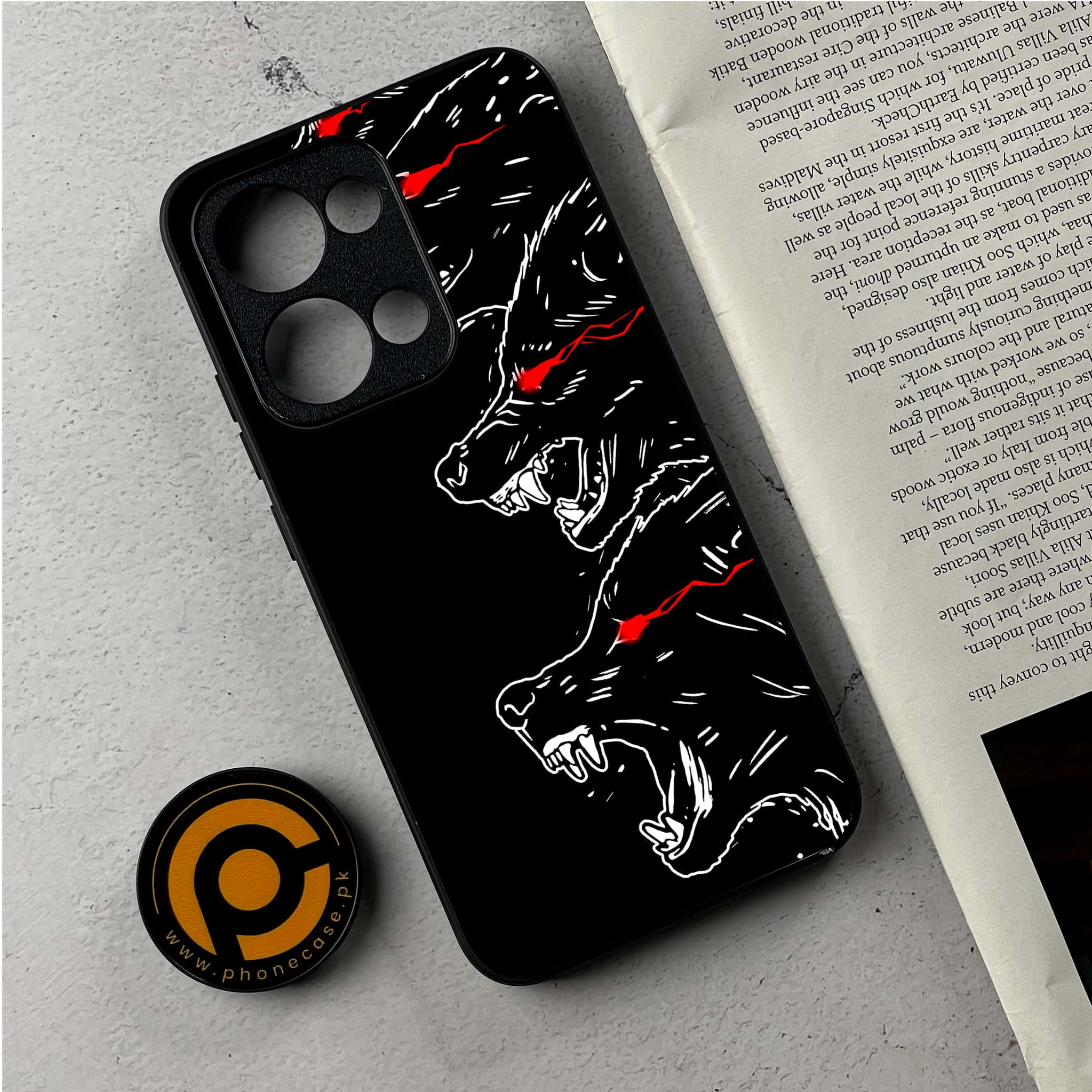Oppo Reno 13 - Black Art Series - Premium Metal Printed Soft Bumper Shockproof Case