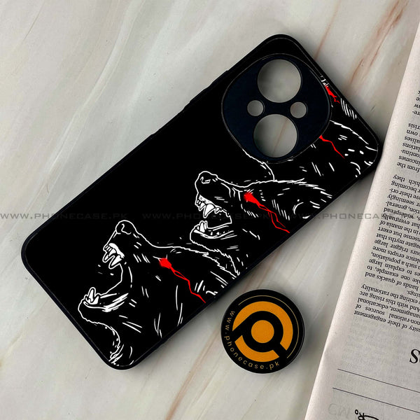 Tecno Spark Go 1 -  Black Art Design 7 - Premium Printed Glass soft Bumper shock Proof Case CS-37533