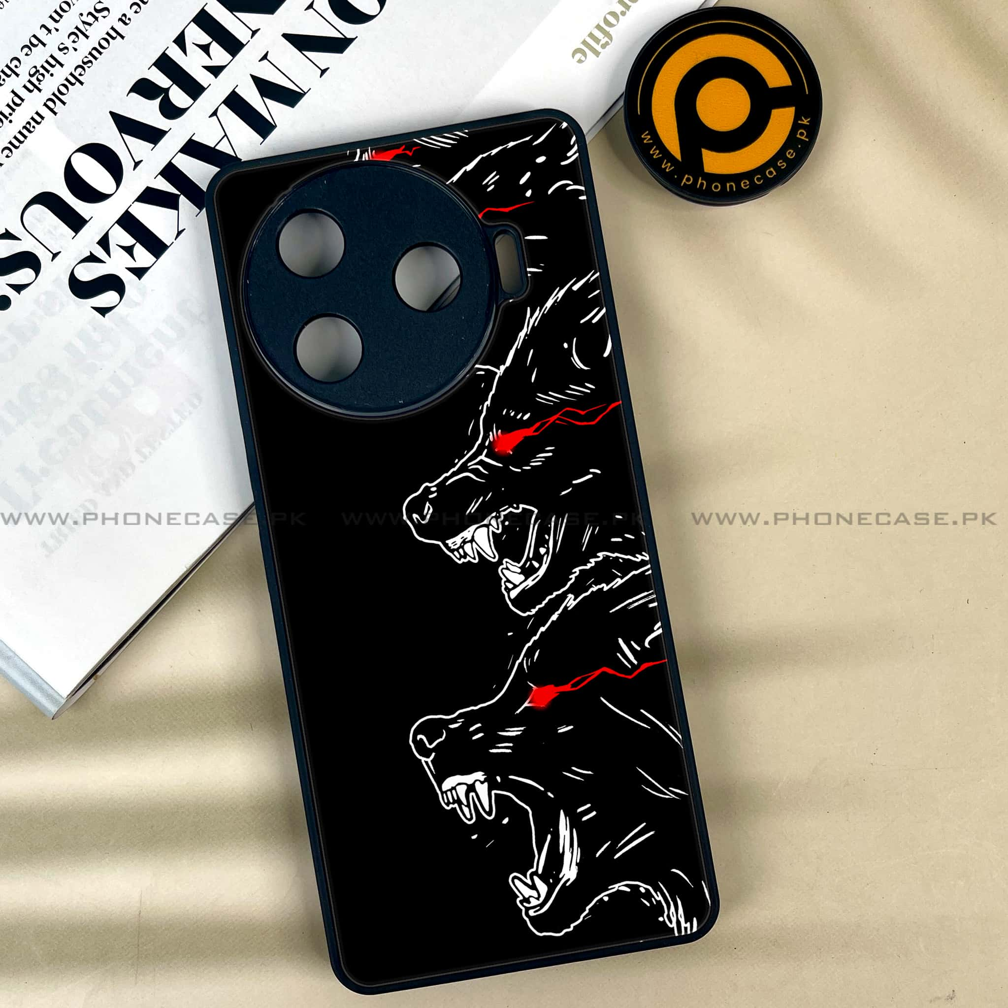 Tecno Camon 30 Pro - Black Art Series - Premium Printed Glass soft Bumper shock Proof Case