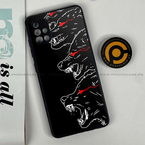 Samsung Galaxy A51 Black Art Design 7 Premium Printed Glass soft Bumper shock Proof Case  CS-45007