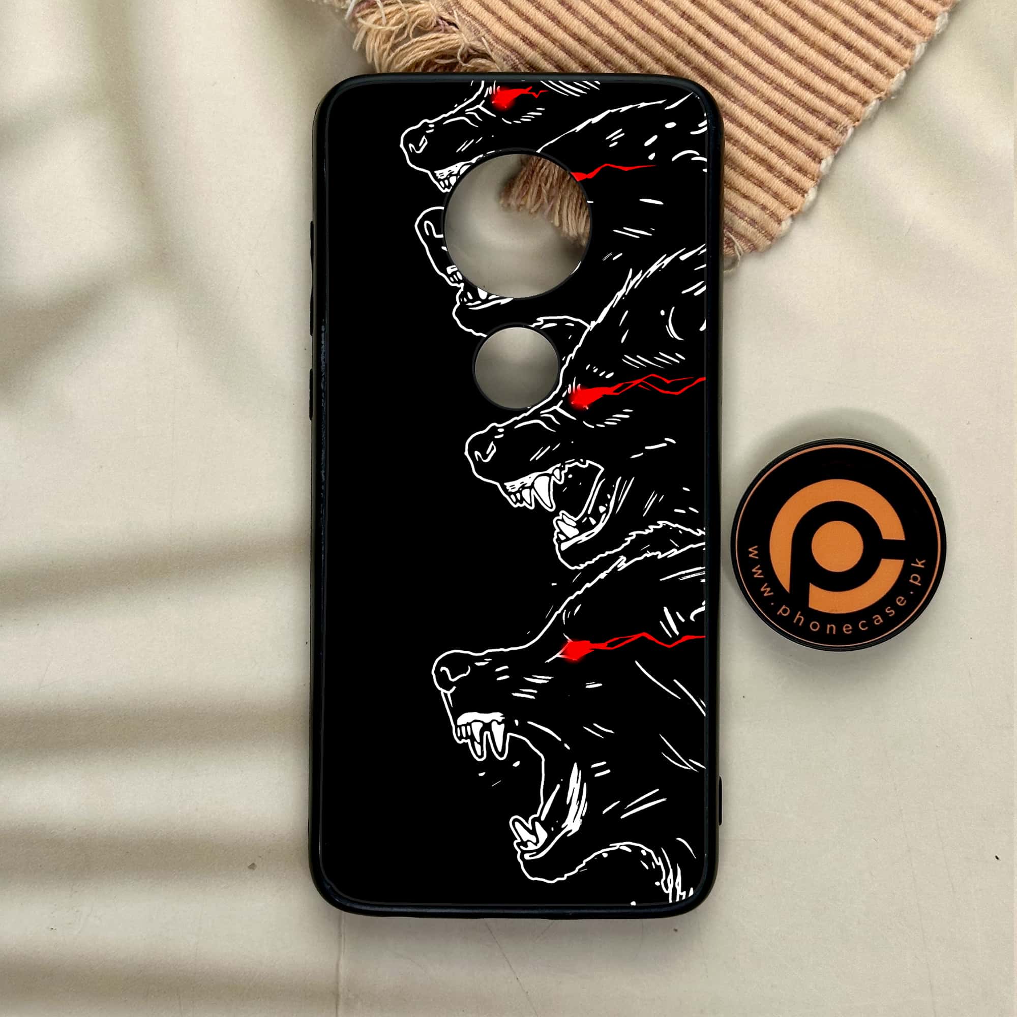 Moto G7 - Black Art Series - Premium Printed Glass soft Bumper shock Proof Case