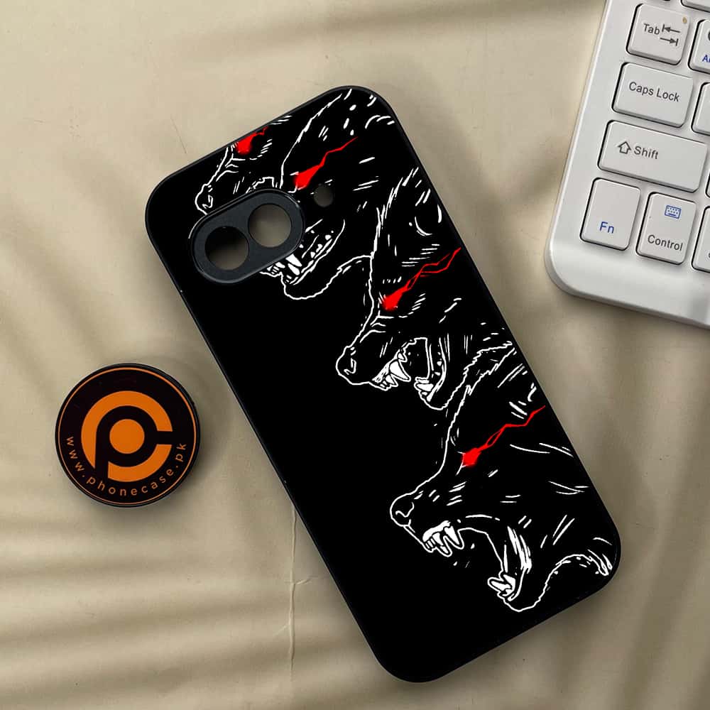 Google Pixel 9a - Black Art Series - Premium Metal Printed soft Bumper Shock Proof Case