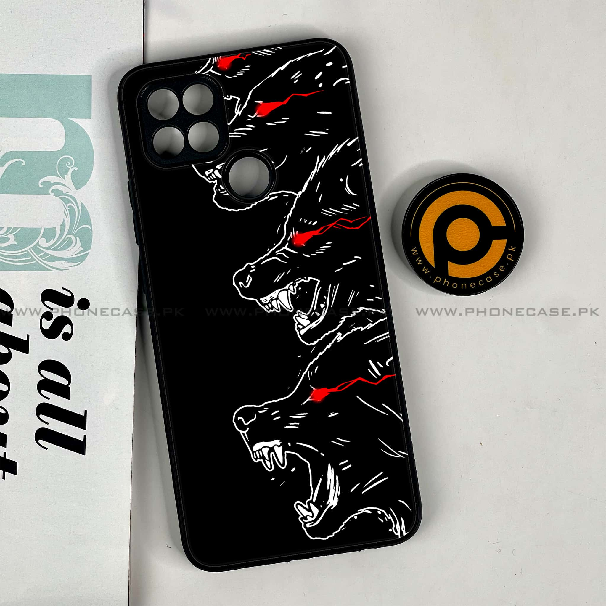 Oppo A15s - Black Art Series - Premium Printed Glass soft Bumper shock Proof Case